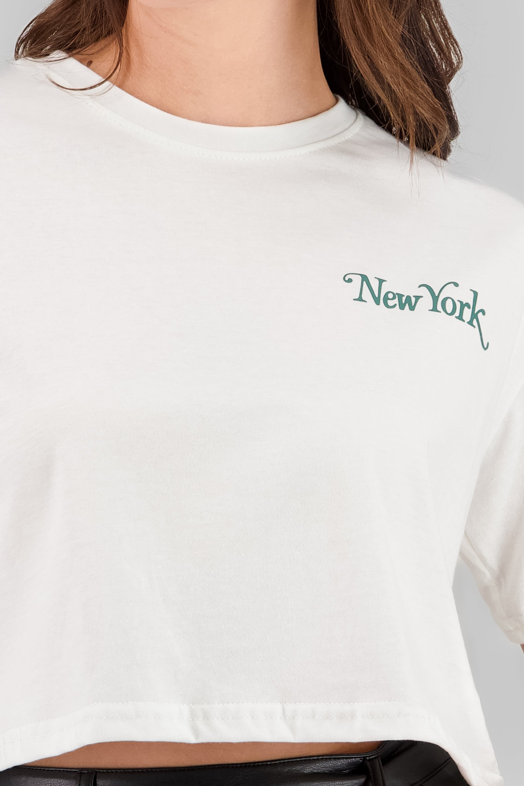Playera boxy new york BLANCO