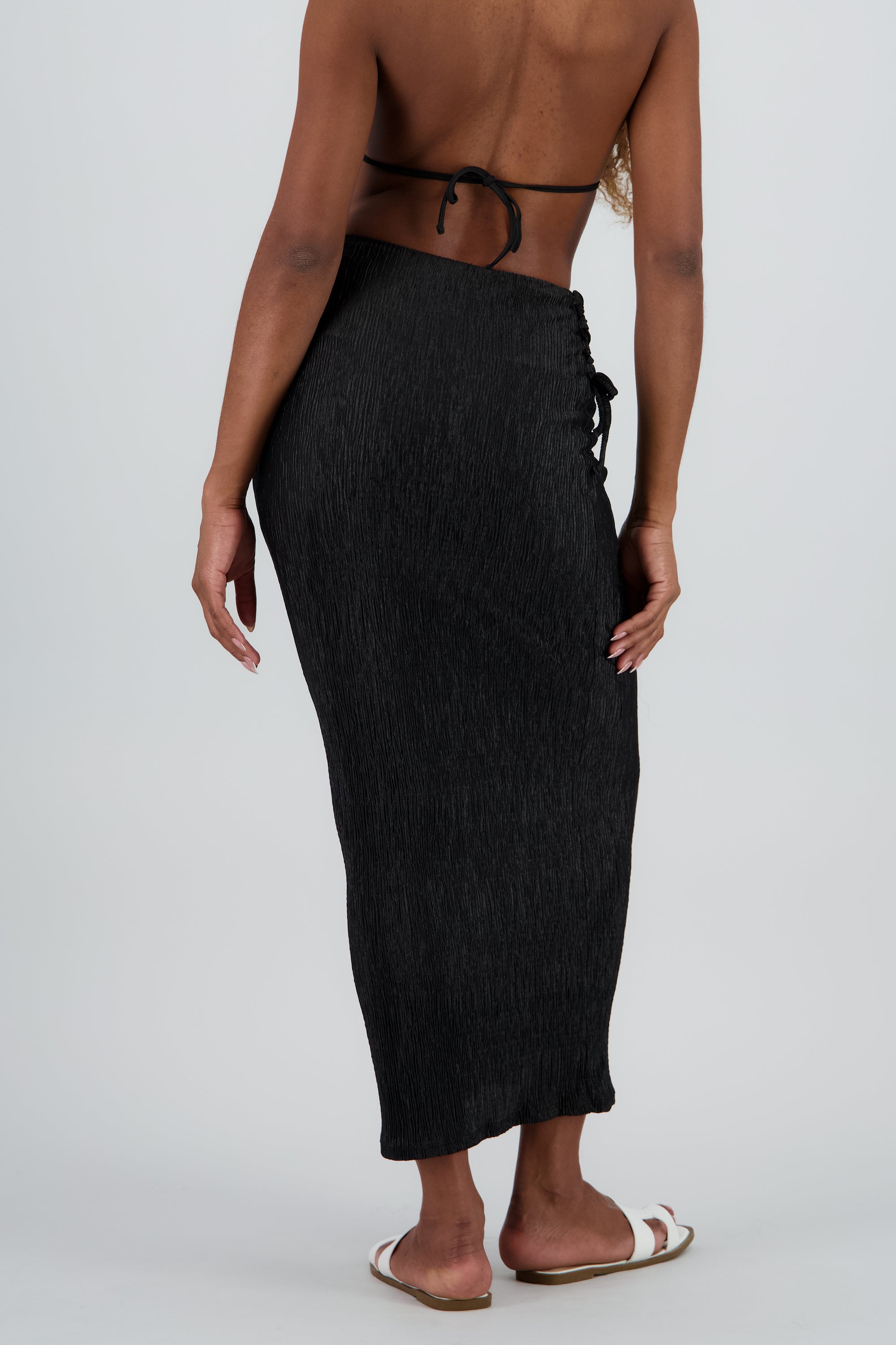 Falda midi textura NEGRO