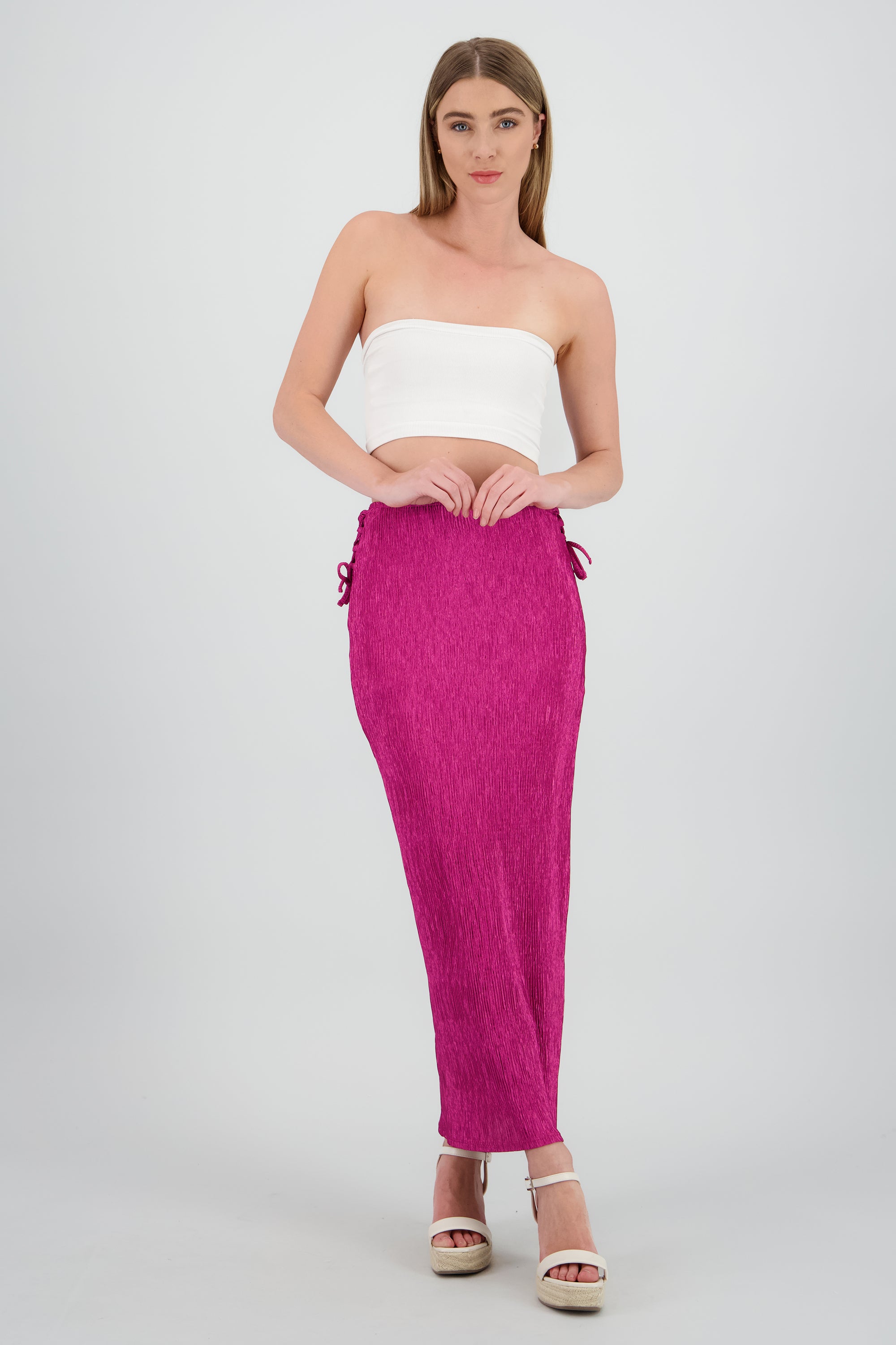 Falda midi textura MALVA