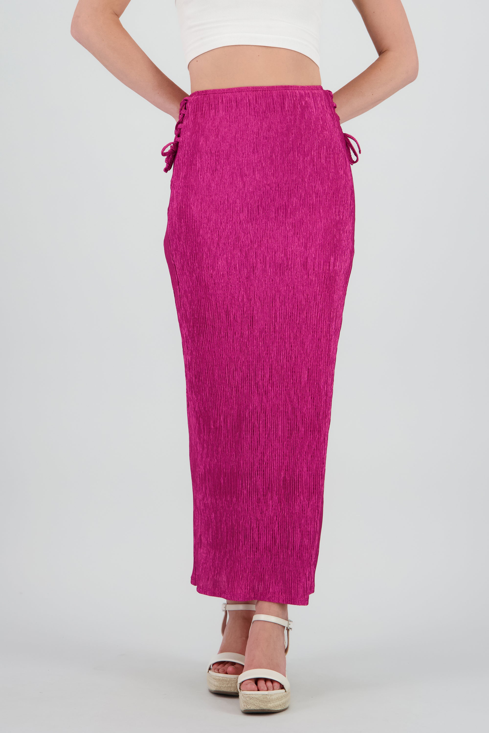 Falda midi textura MALVA