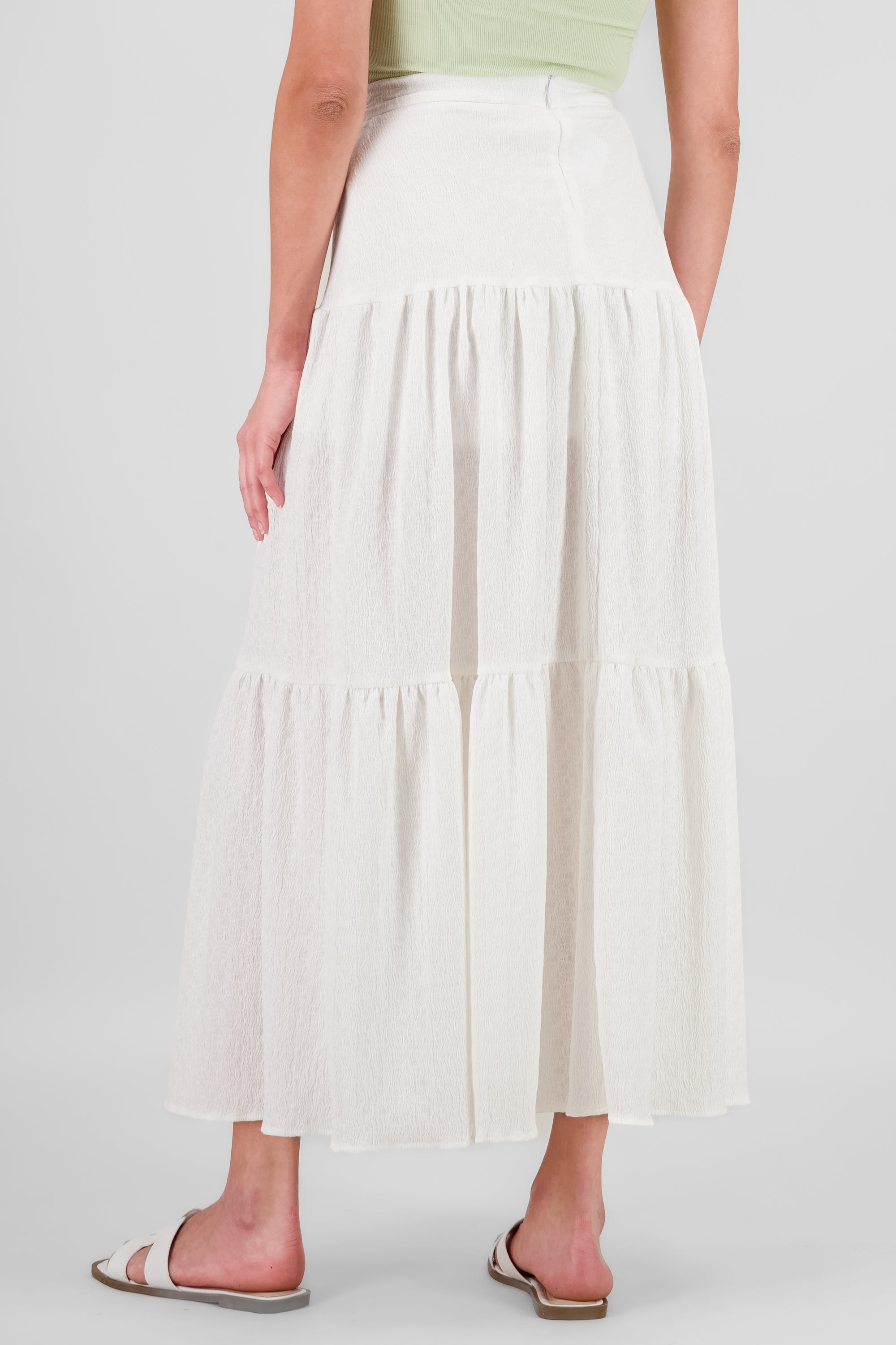 Falda maxi abertura olán BLANCO