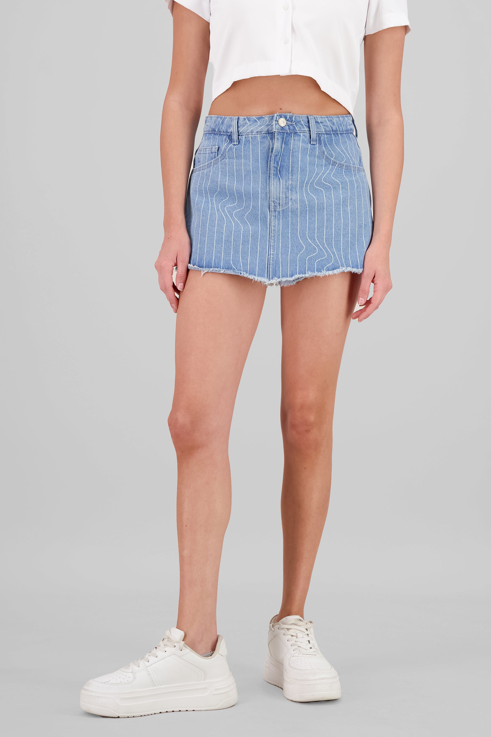 Falda short rayada AZUL COMBO