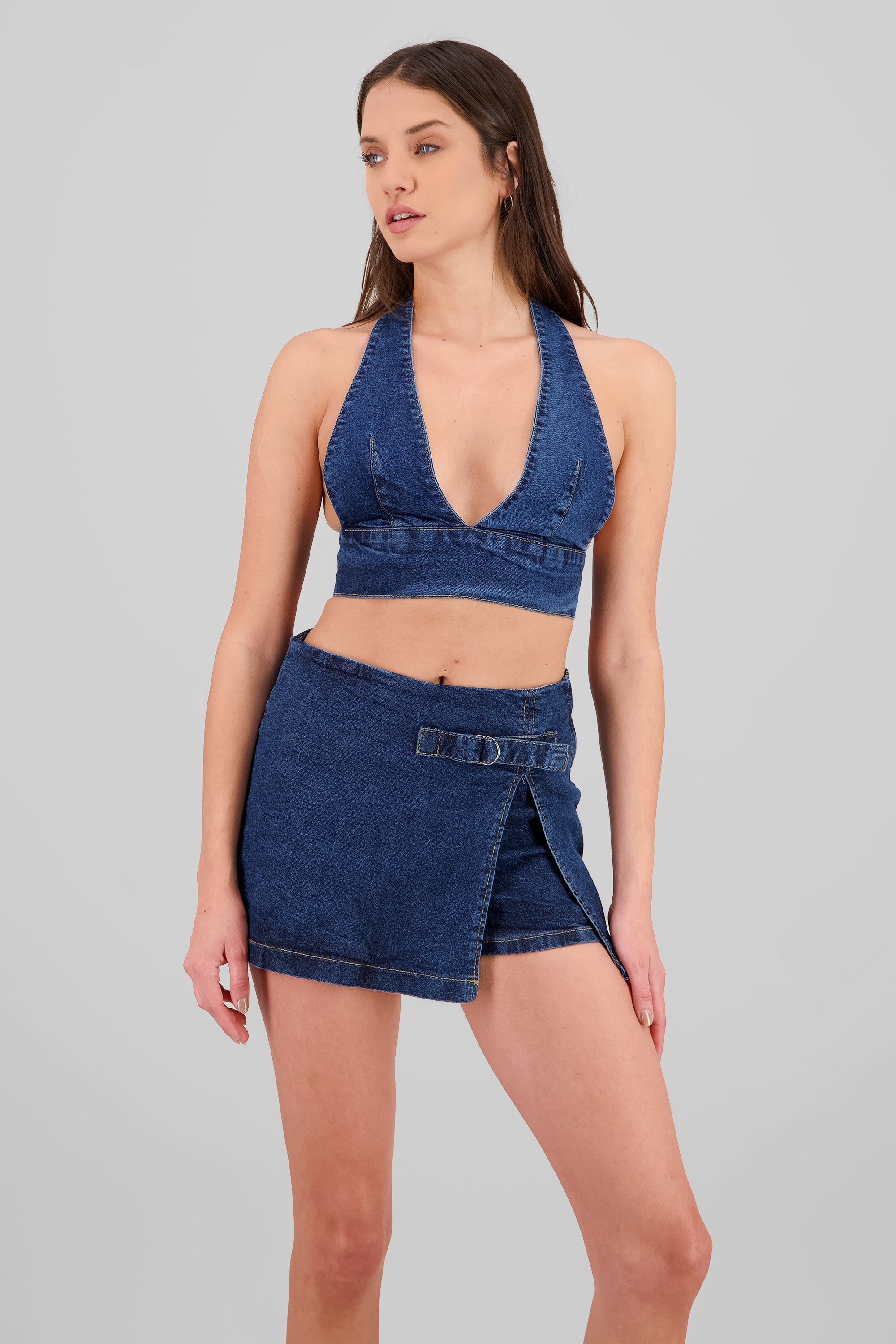 Top escote en v halter STONE