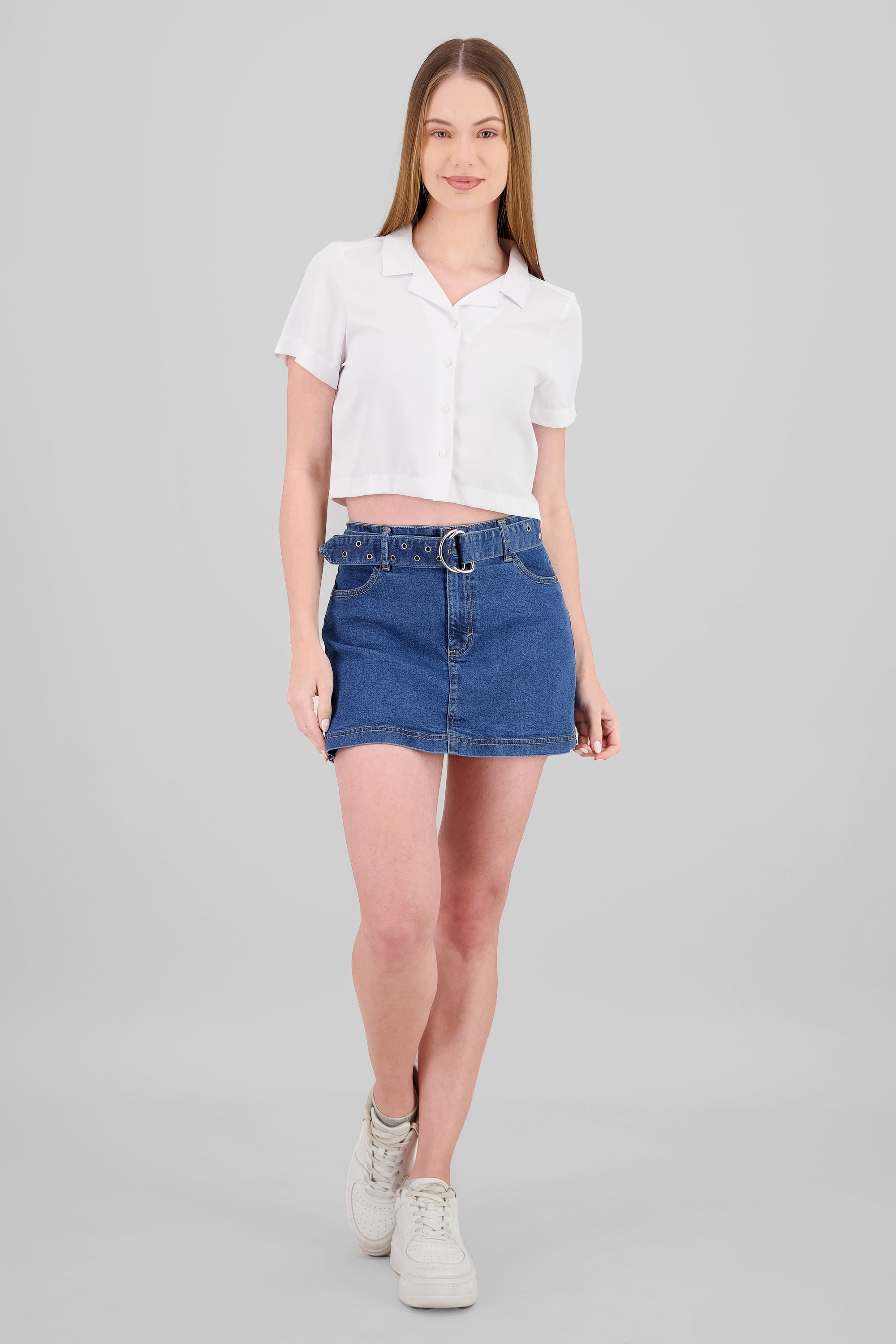 Falda short conturón detalles MEDIUM WASH