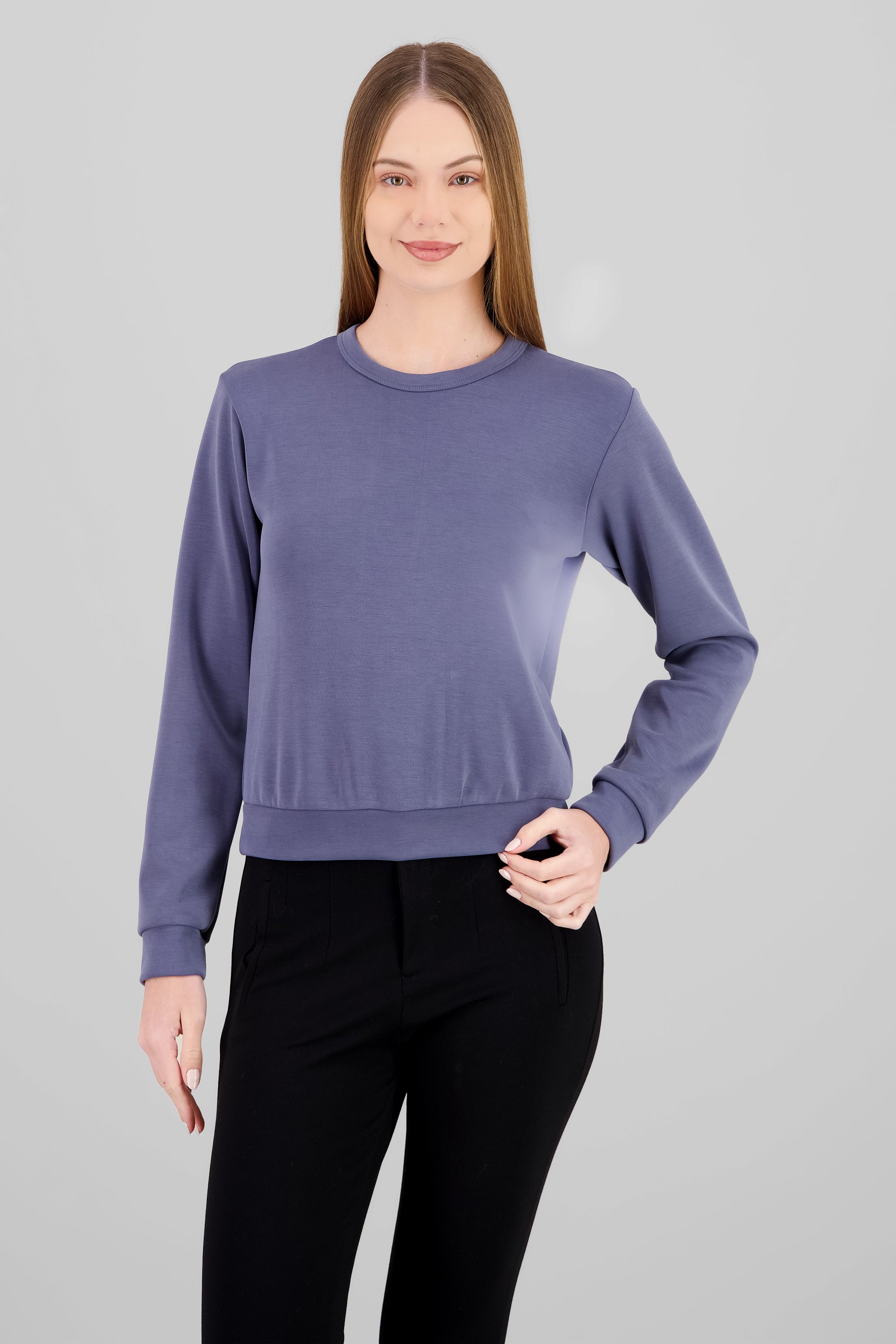 Sudadera manga larga cuello redondo INDIGO