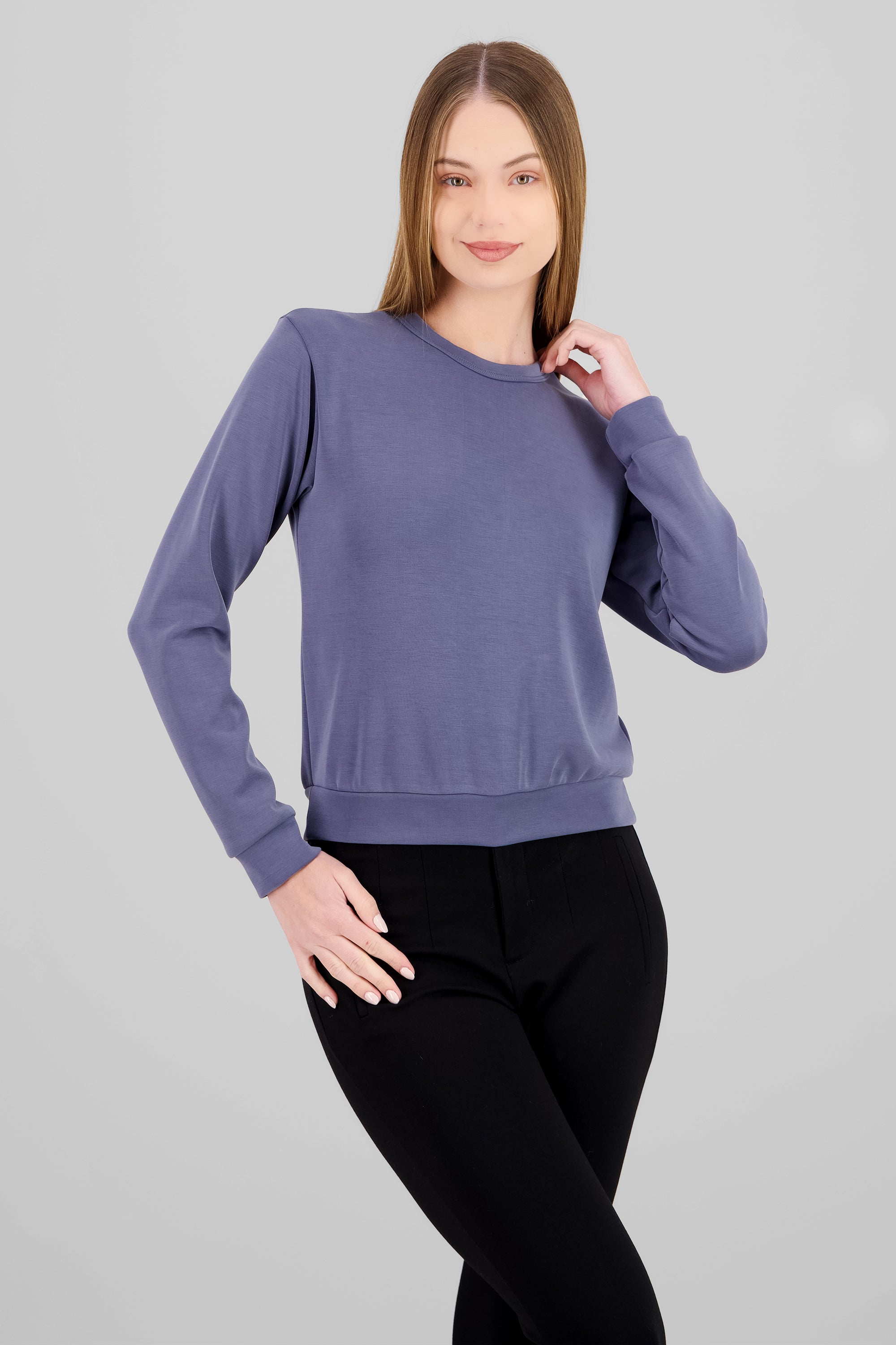 Sudadera manga larga cuello redondo INDIGO
