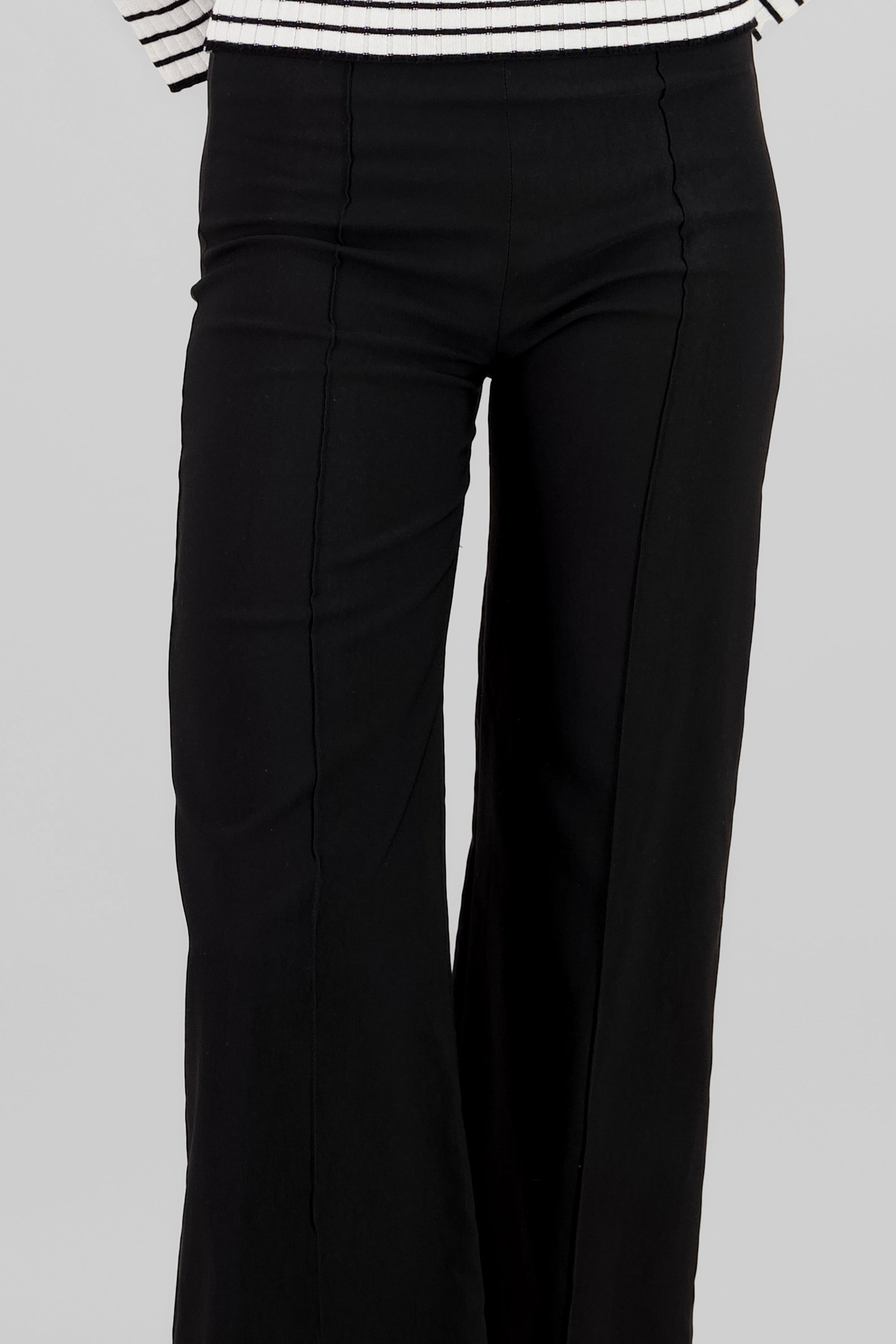 Pantalon wide leg detalle costura NEGRO