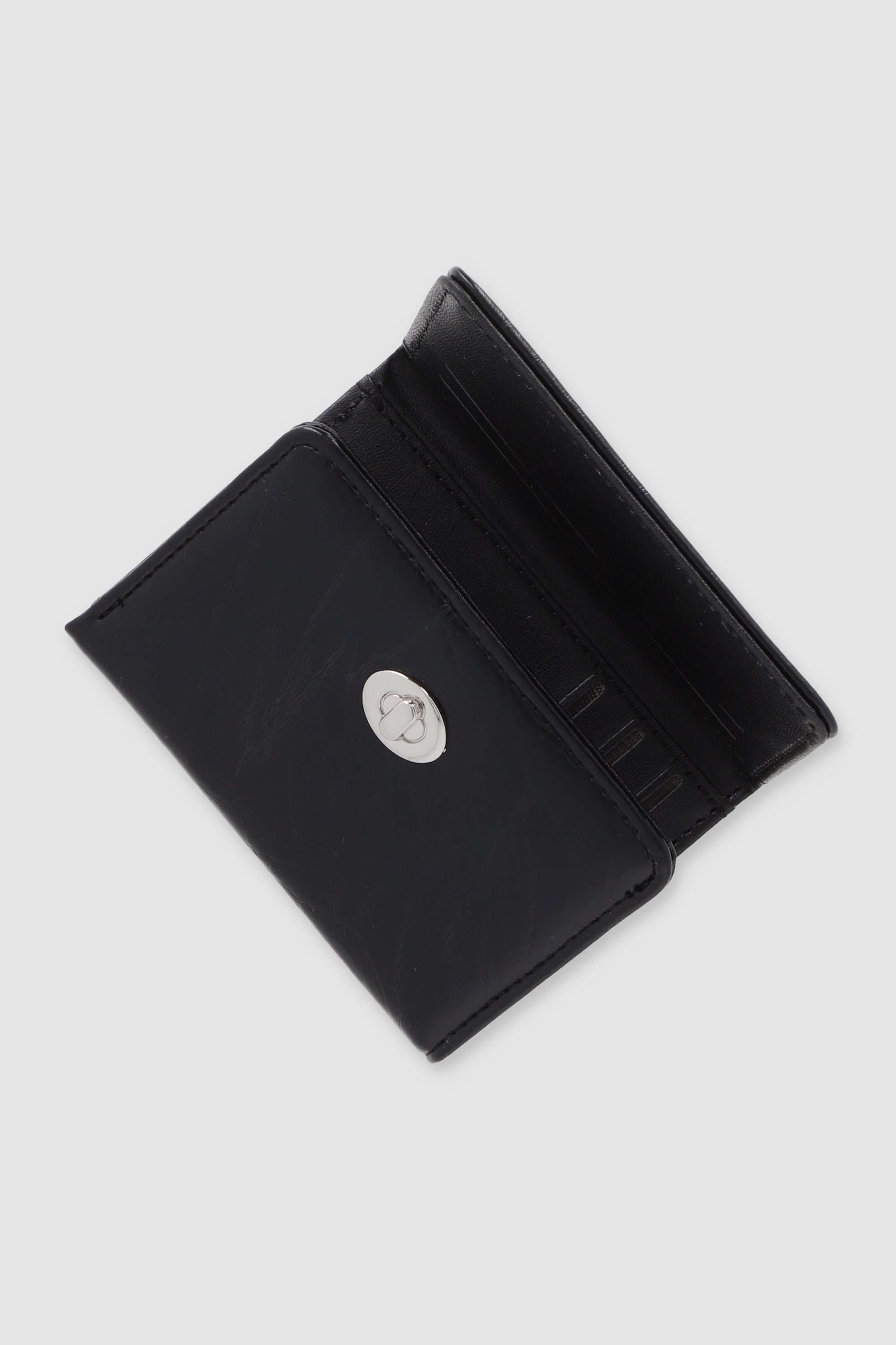 Cartera pequeña broche girable NEGRO