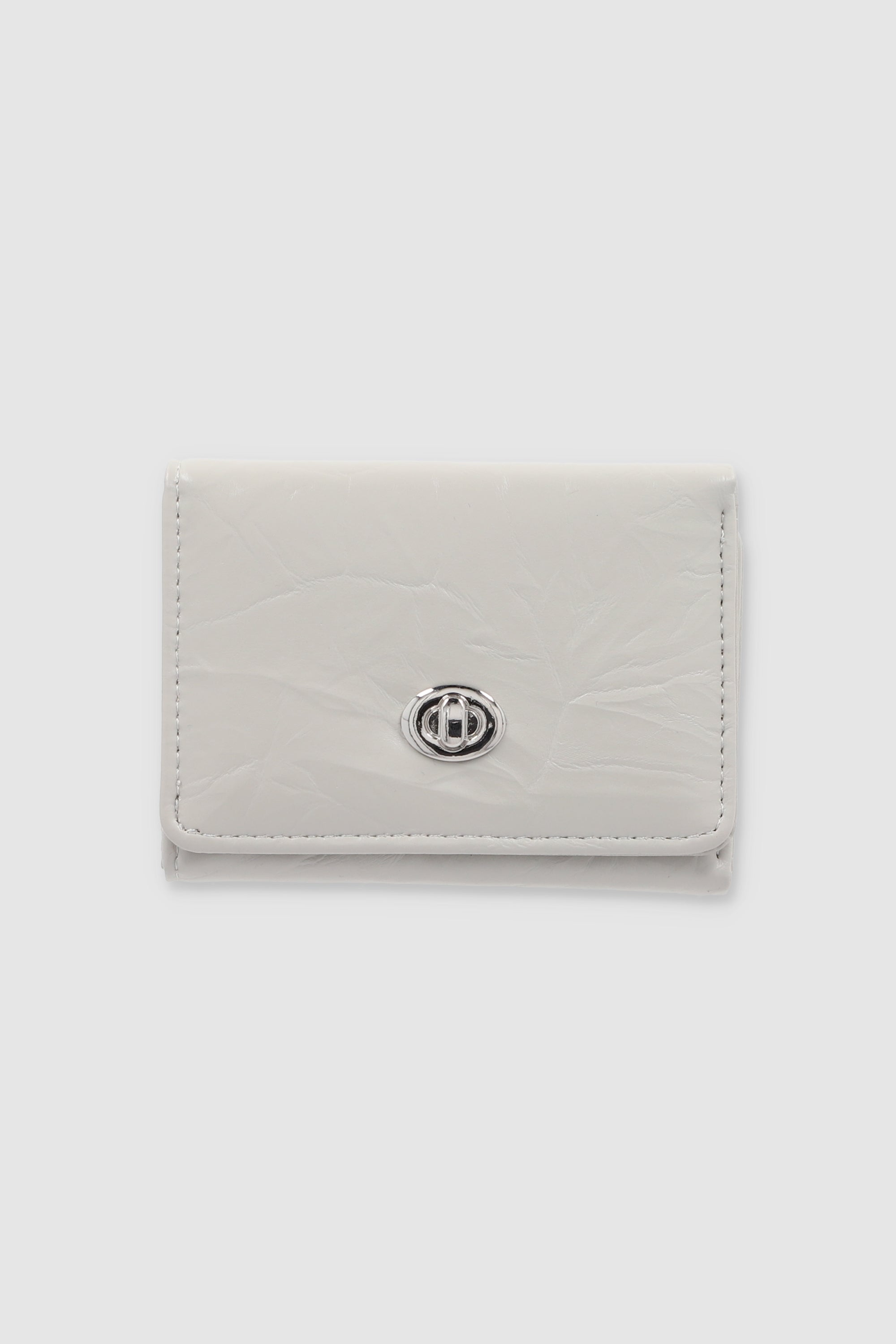 Cartera pequeña broche girable GRIS