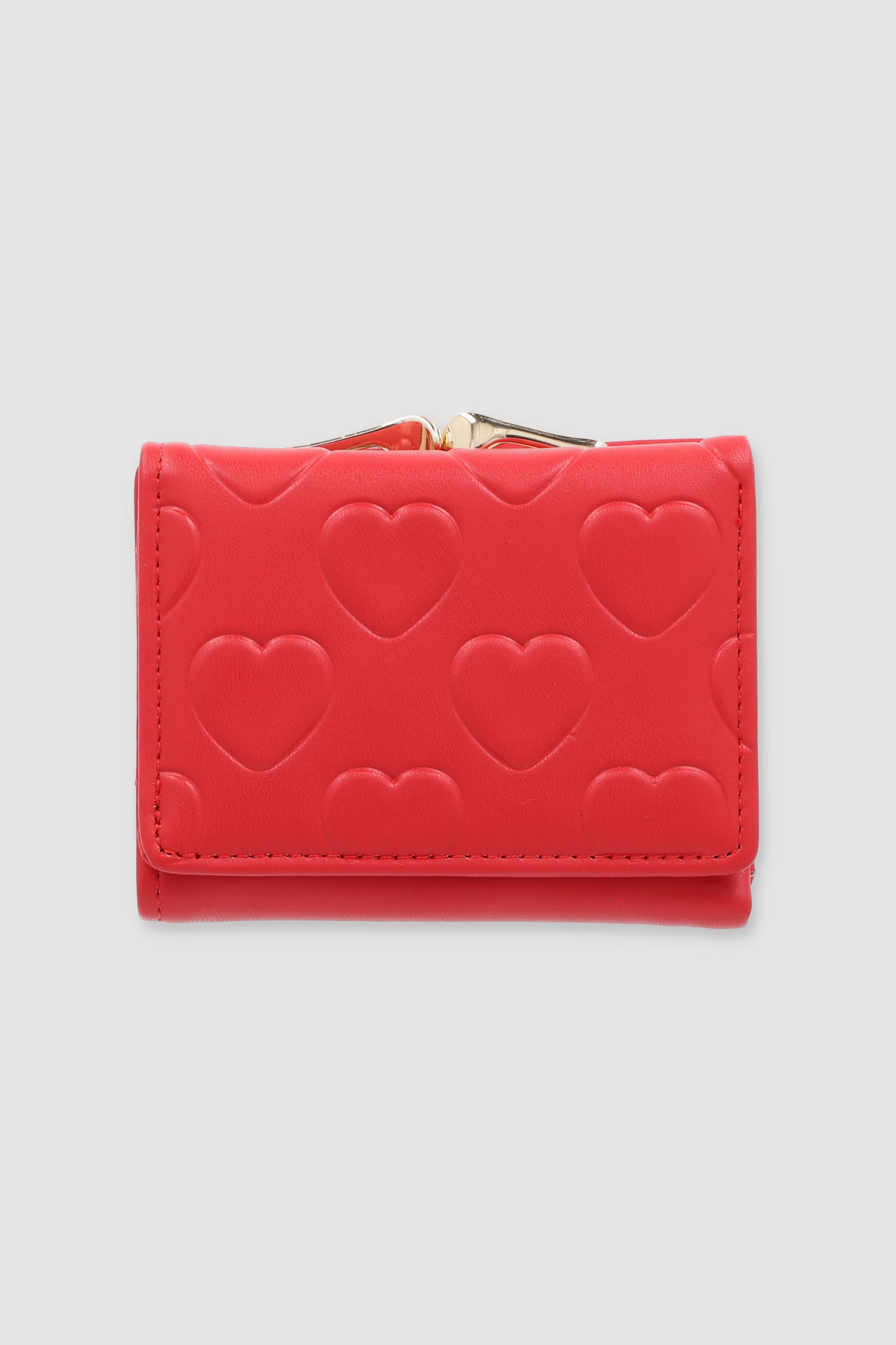Cartera pequeña textura corazones ROJO