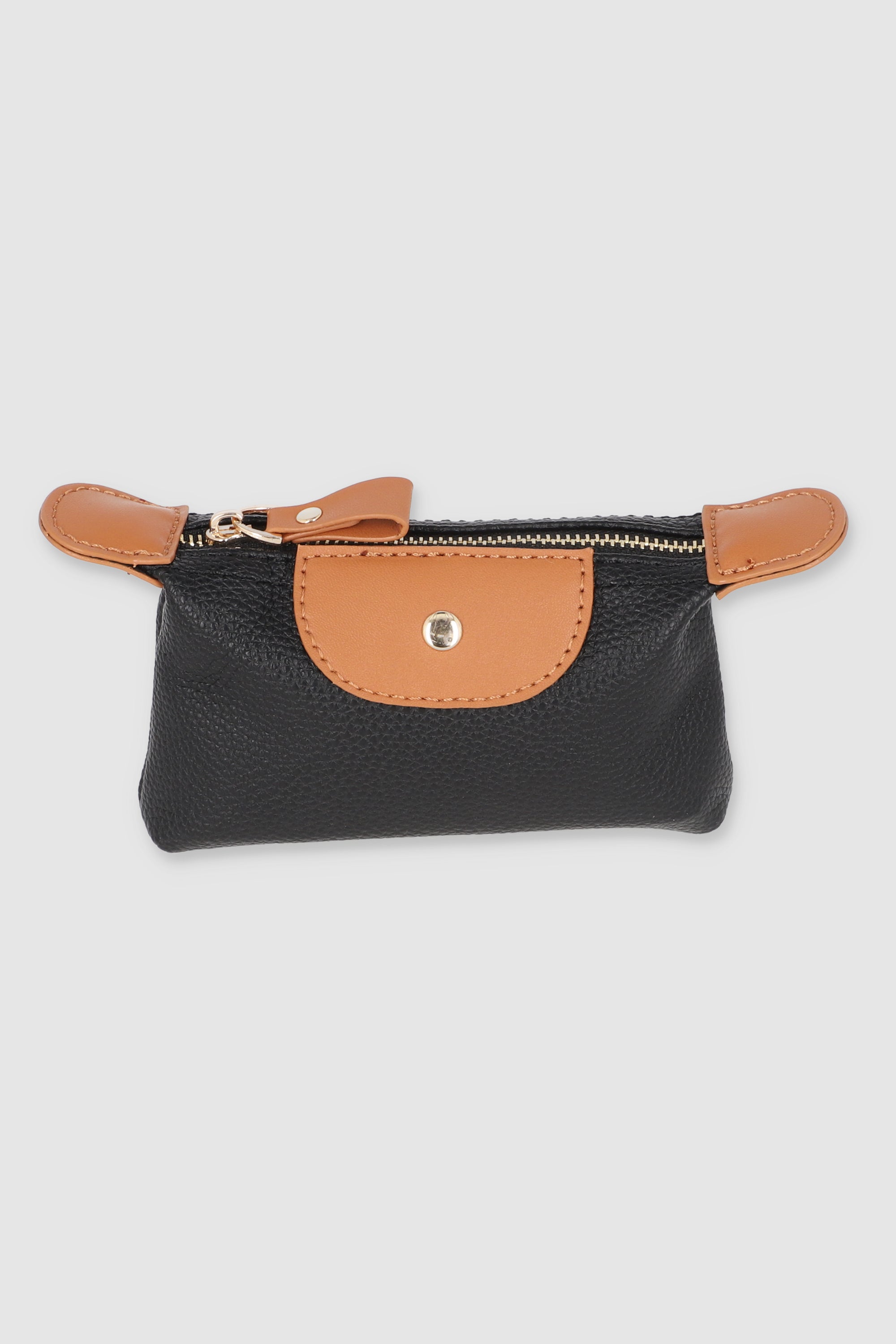 Monedero zipper detalle boton NEGRO