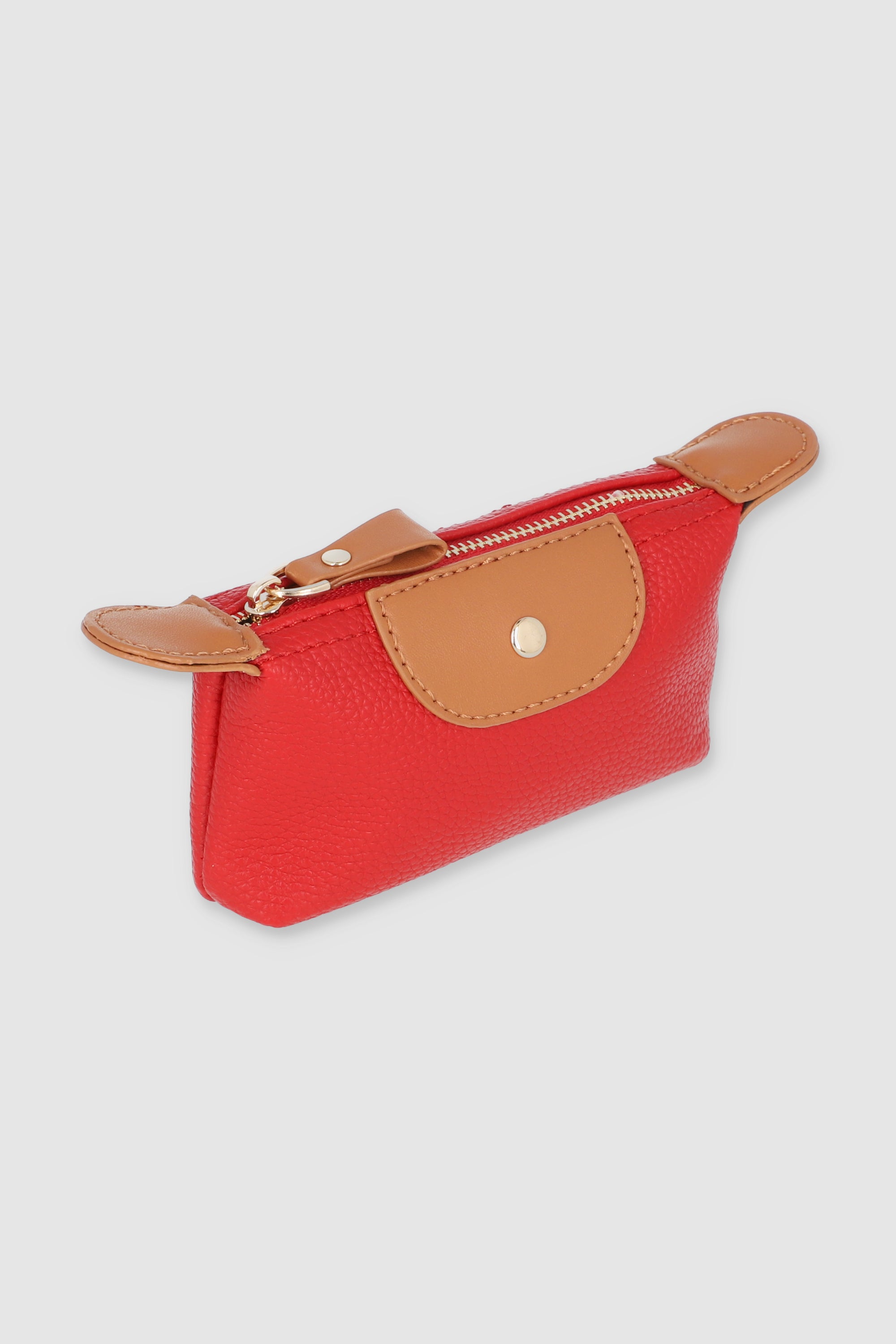 Monedero zipper detalle boton ROJO