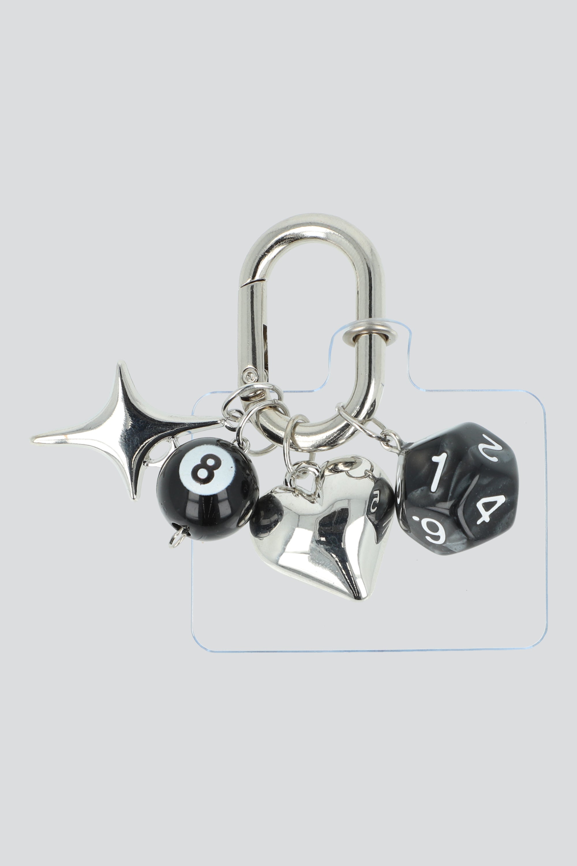 Charm cel multi bola 8 dado PLATA