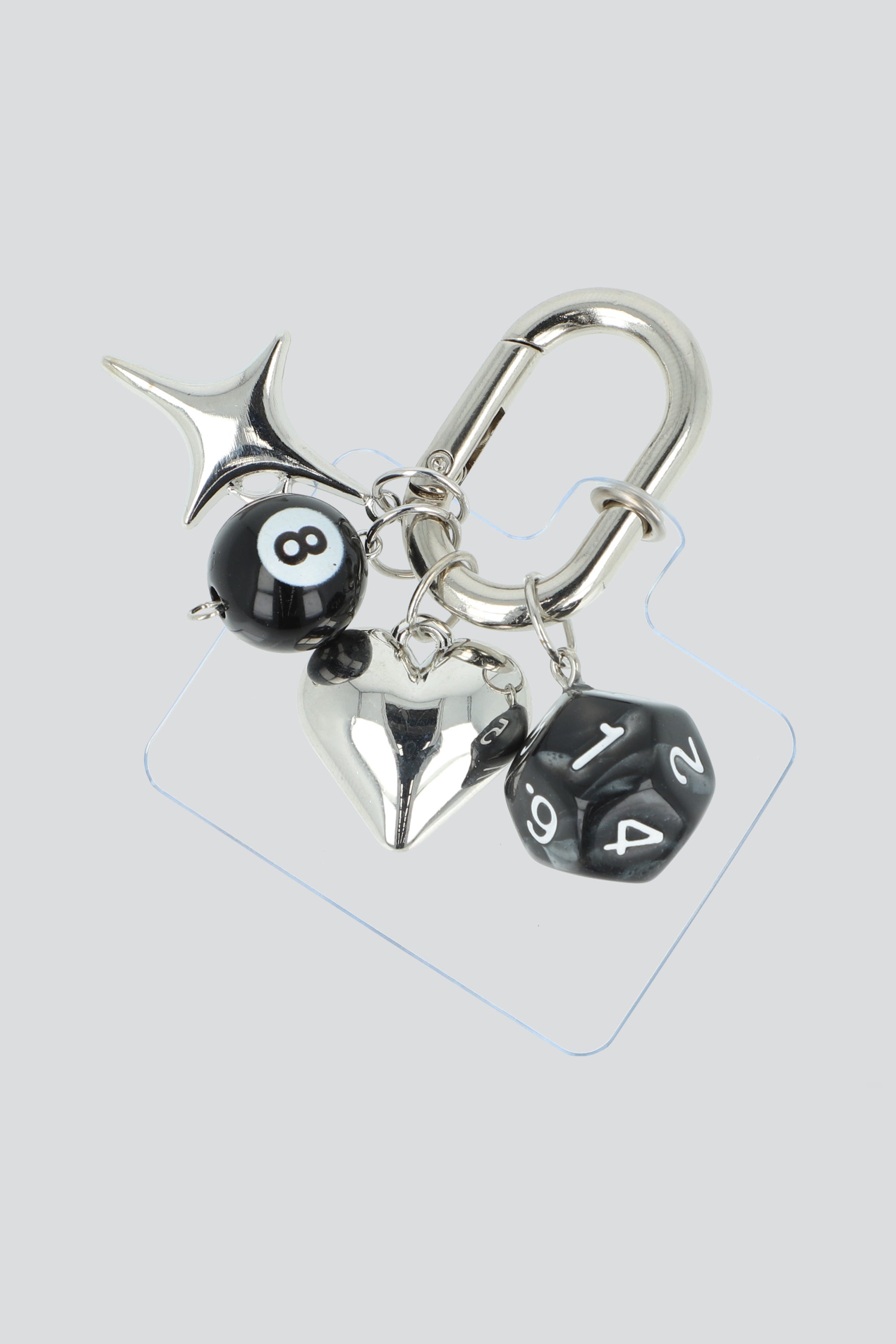 Charm cel multi bola 8 dado PLATA