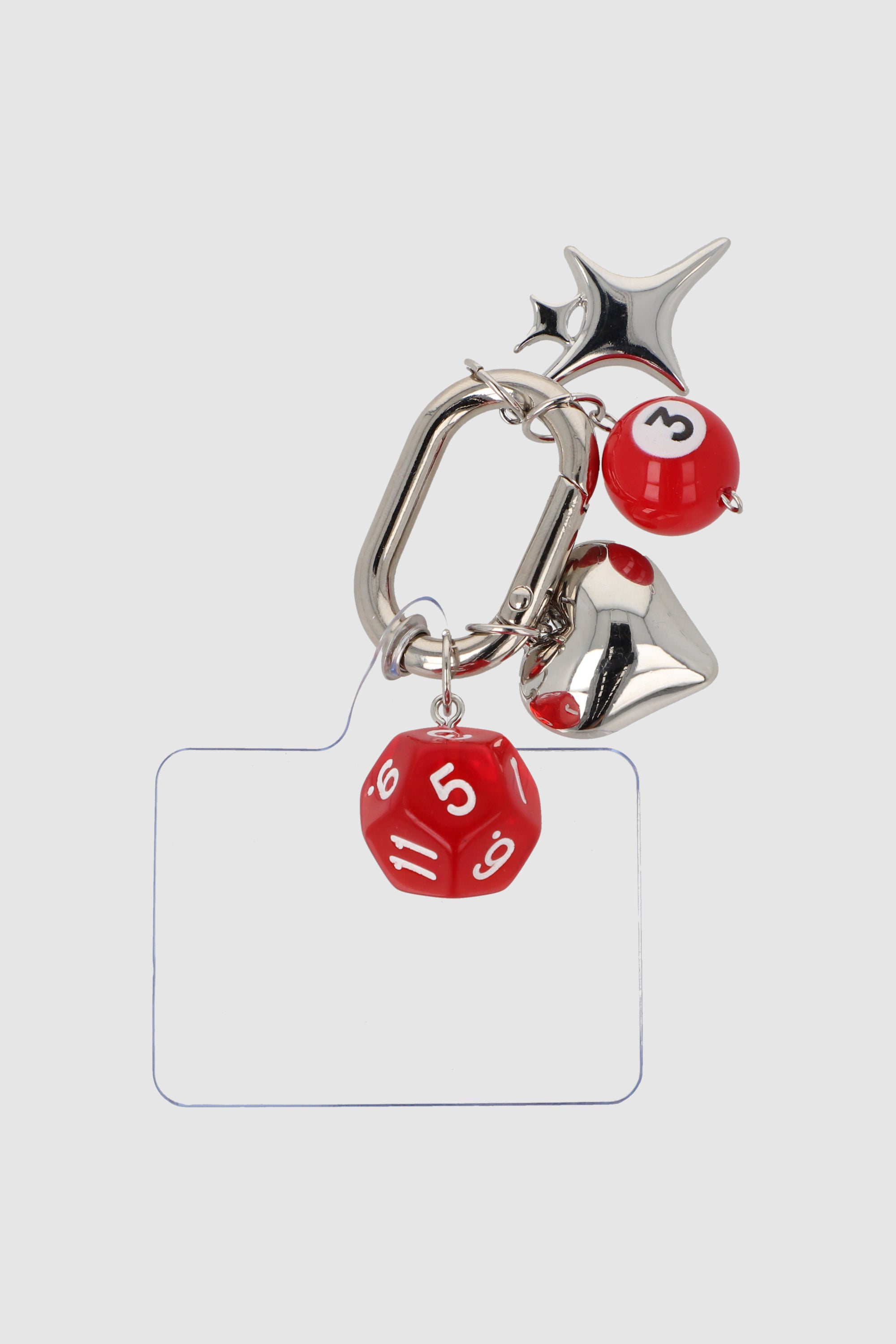 Charm cel multi bola 8 dado ROJO