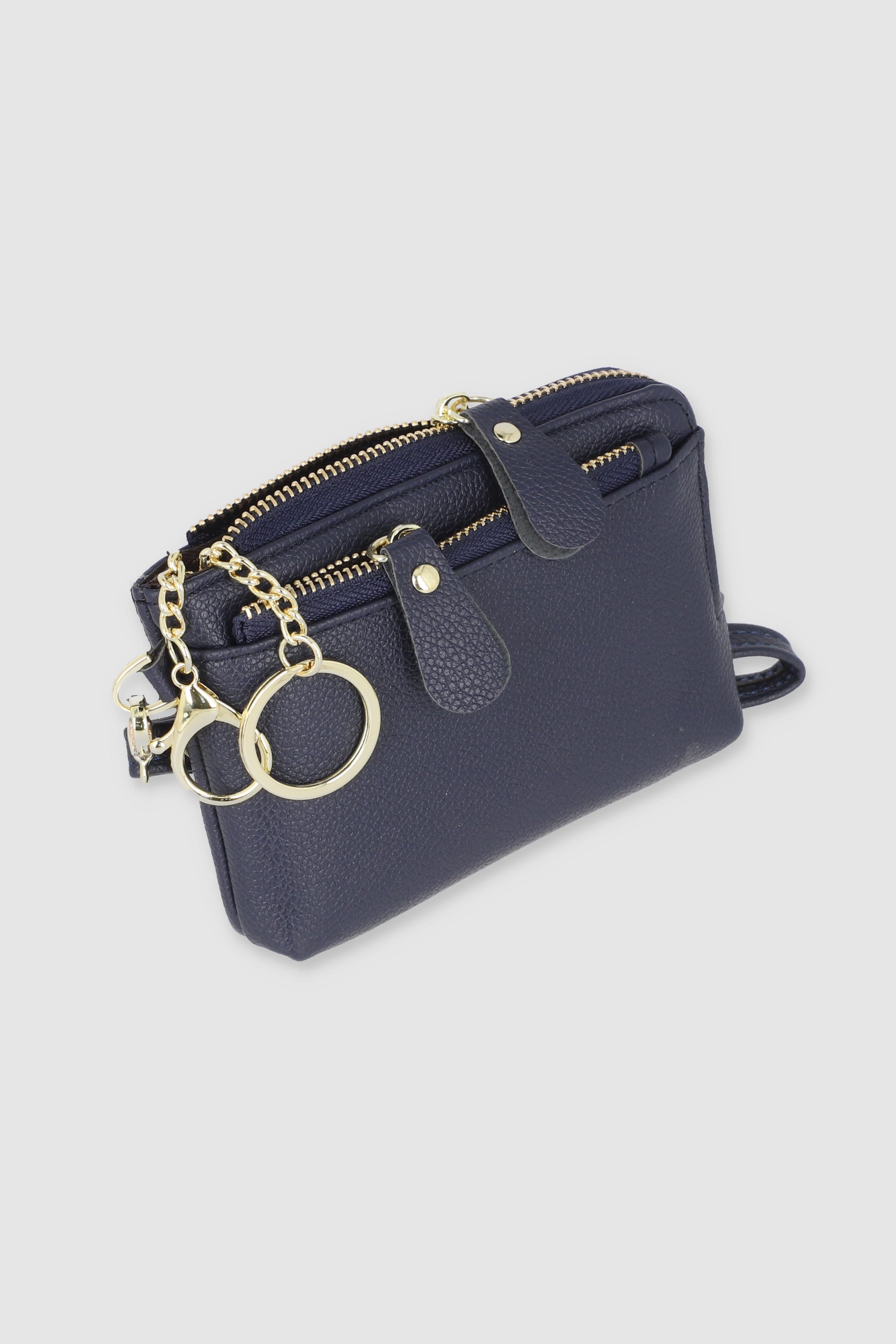 Tarjetero zipper asa AZUL