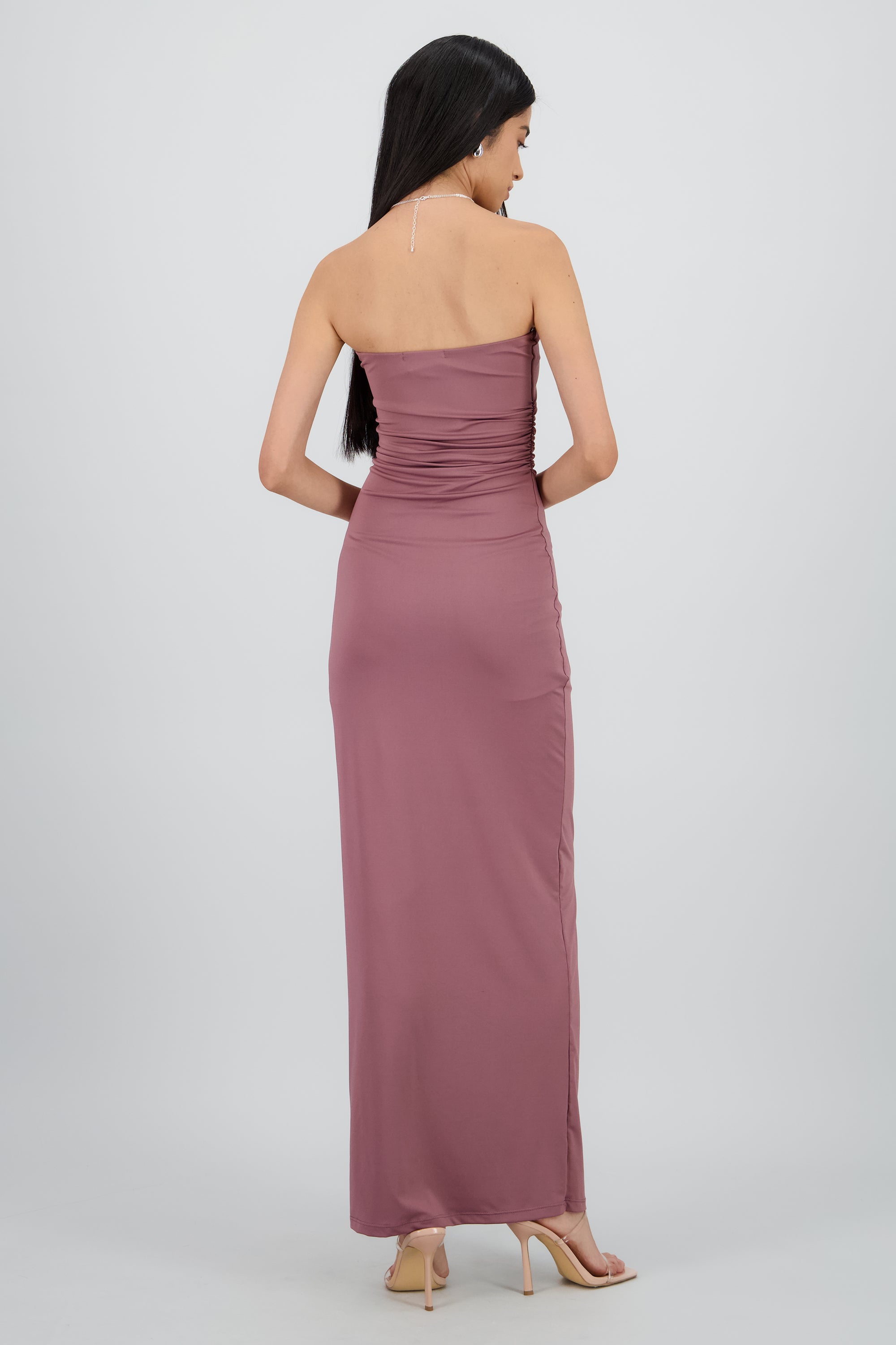 Vestido maxi tubo fruncido MALVA