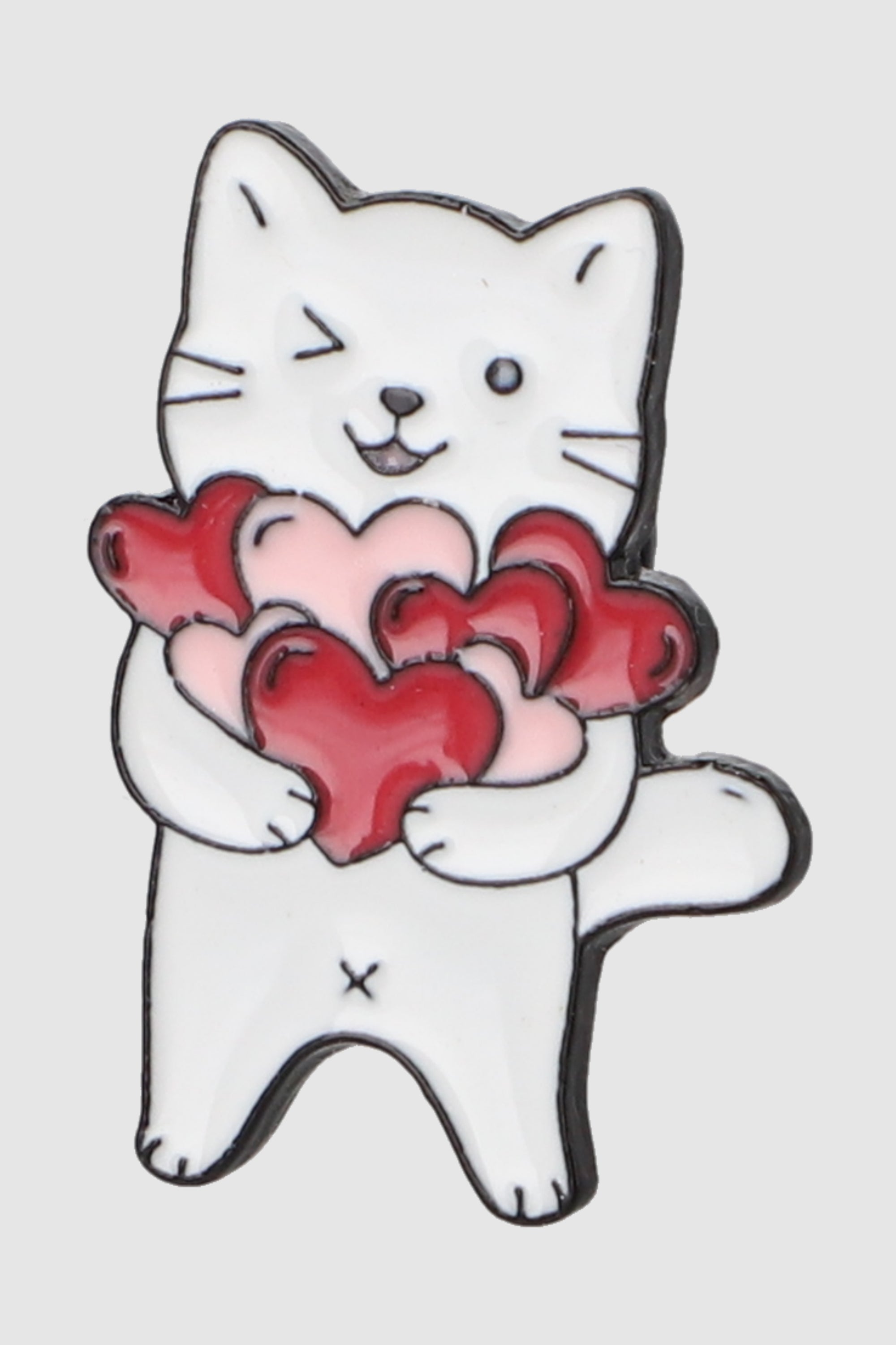 Pin gato enamorado corazones BLANCO