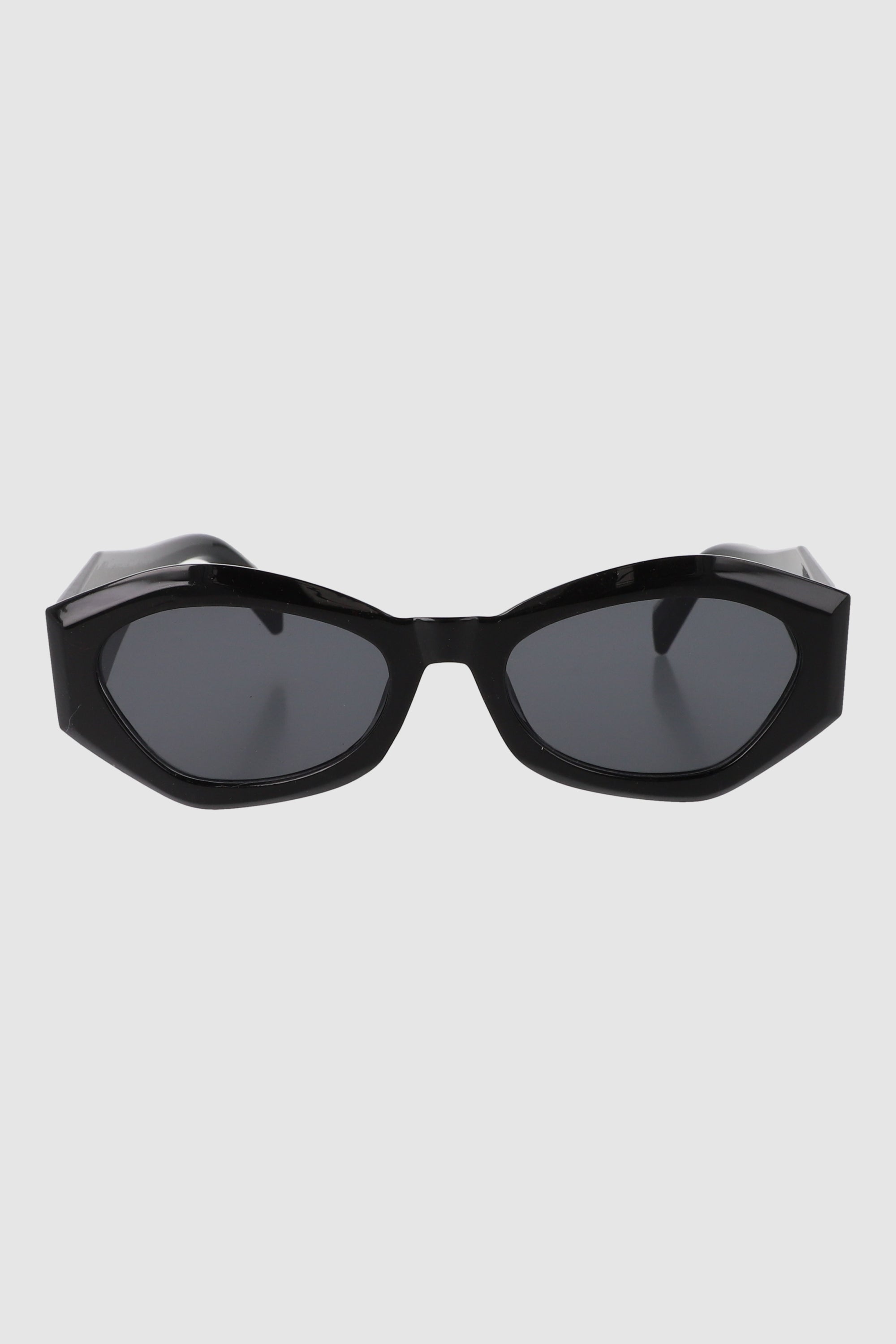 Lentes ovalados armazón alargados NEGRO
