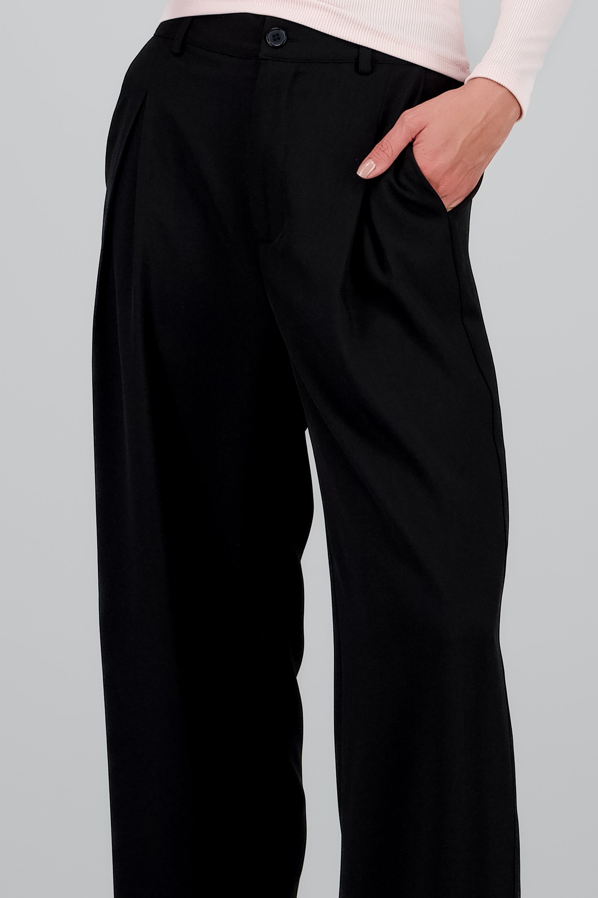 Pantalon liso amplio NEGRO