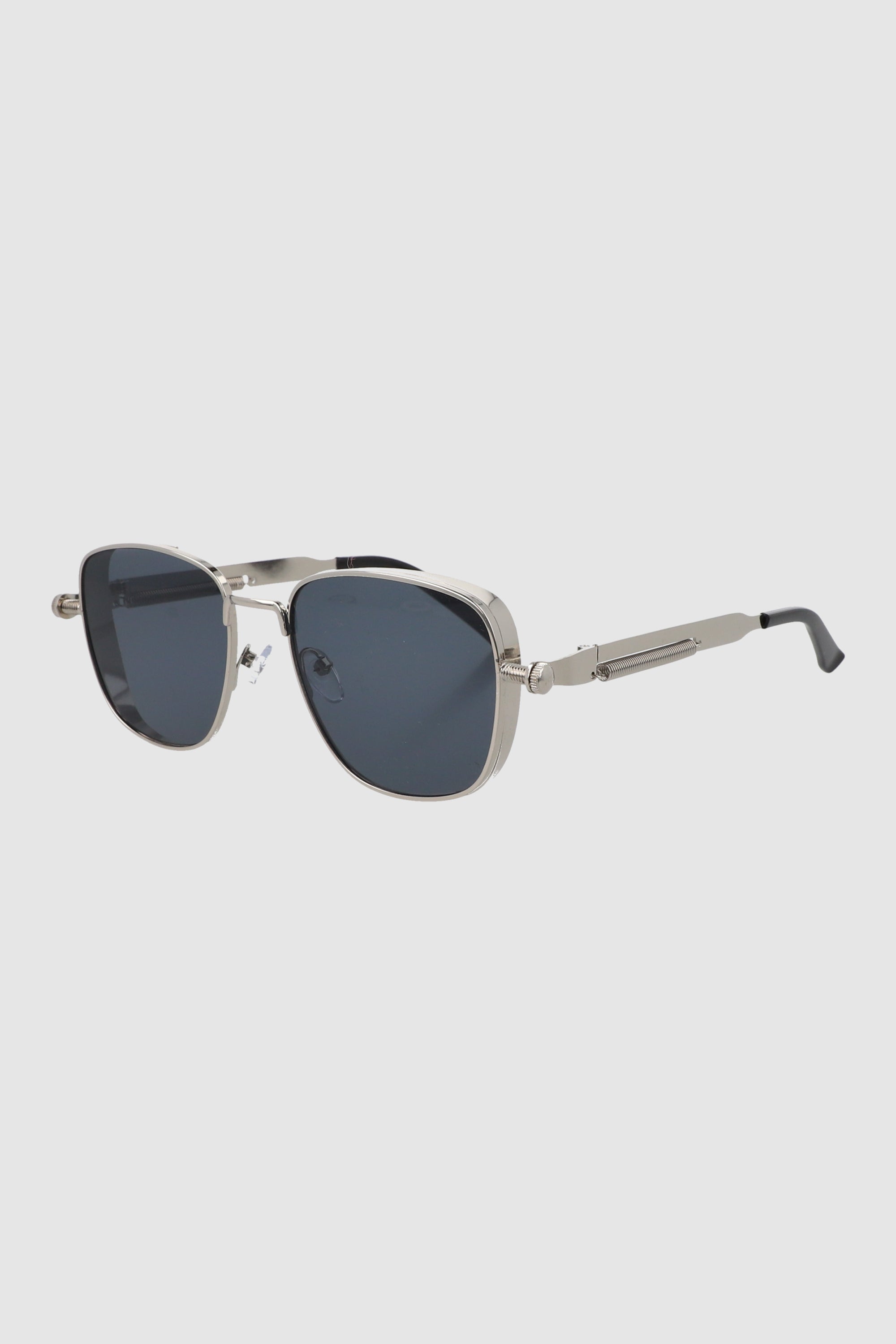 Lentes cuadrados armazón ancho metal PLATA