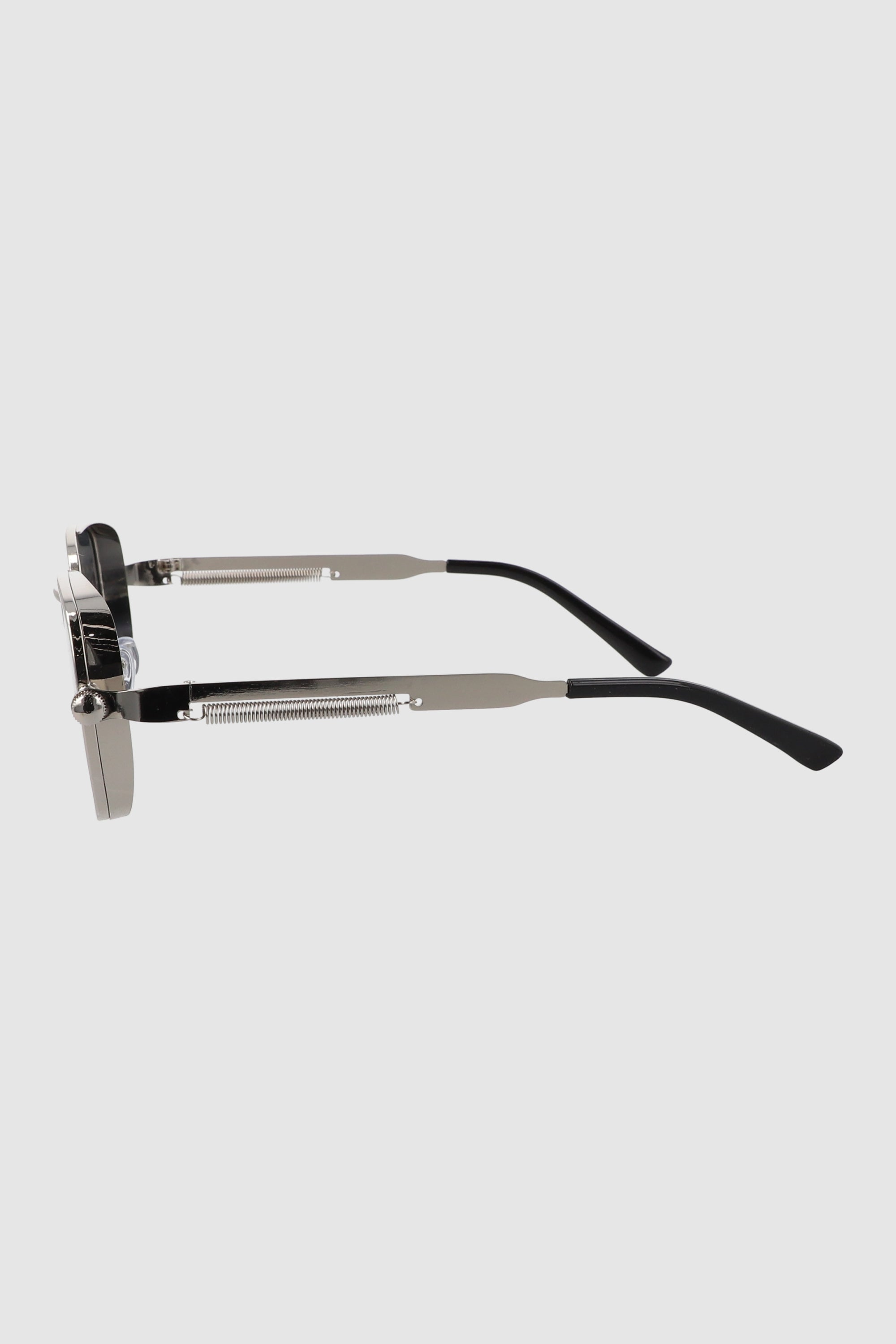 Lentes cuadrados armazón ancho metal PLATA