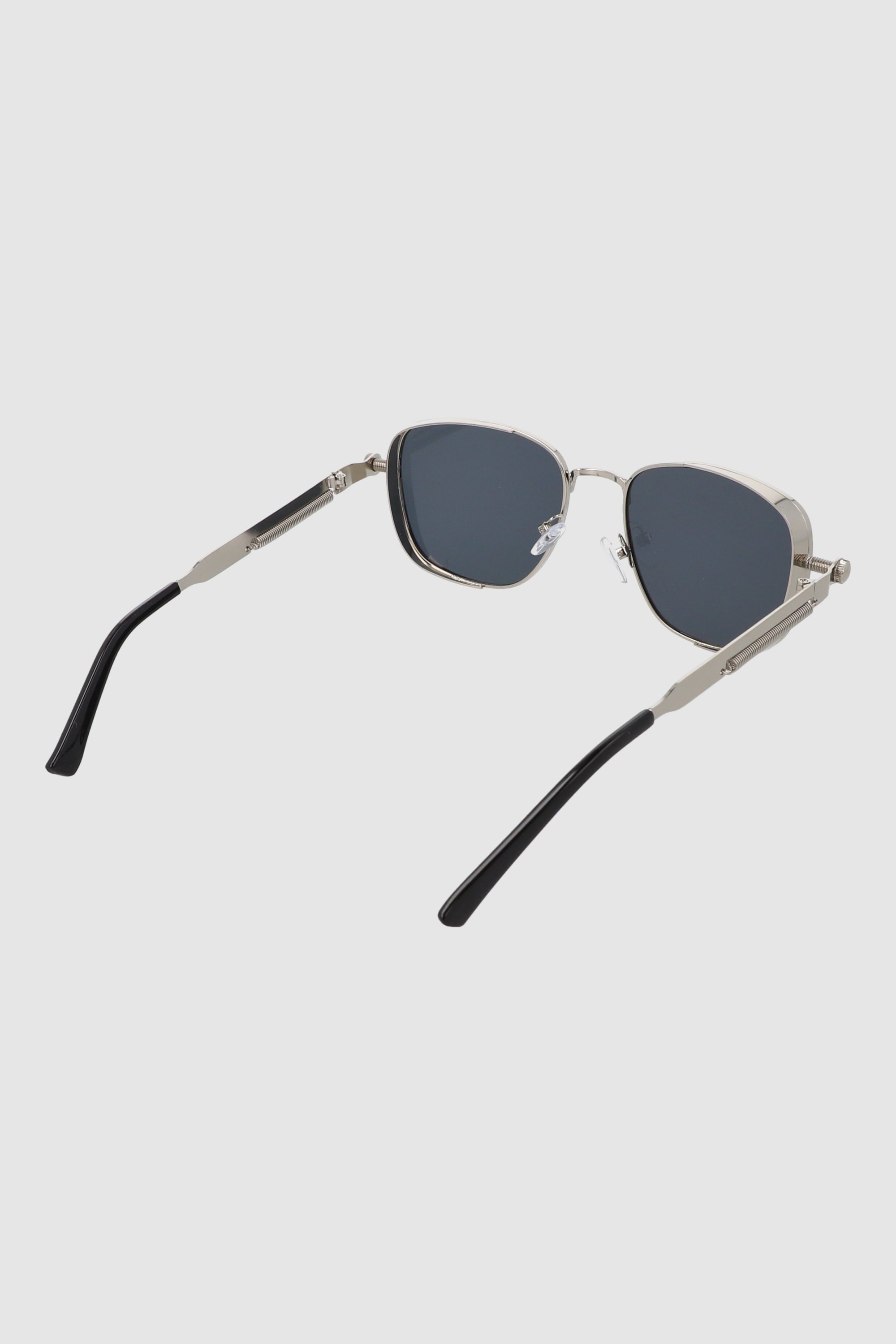 Lentes cuadrados armazón ancho metal PLATA