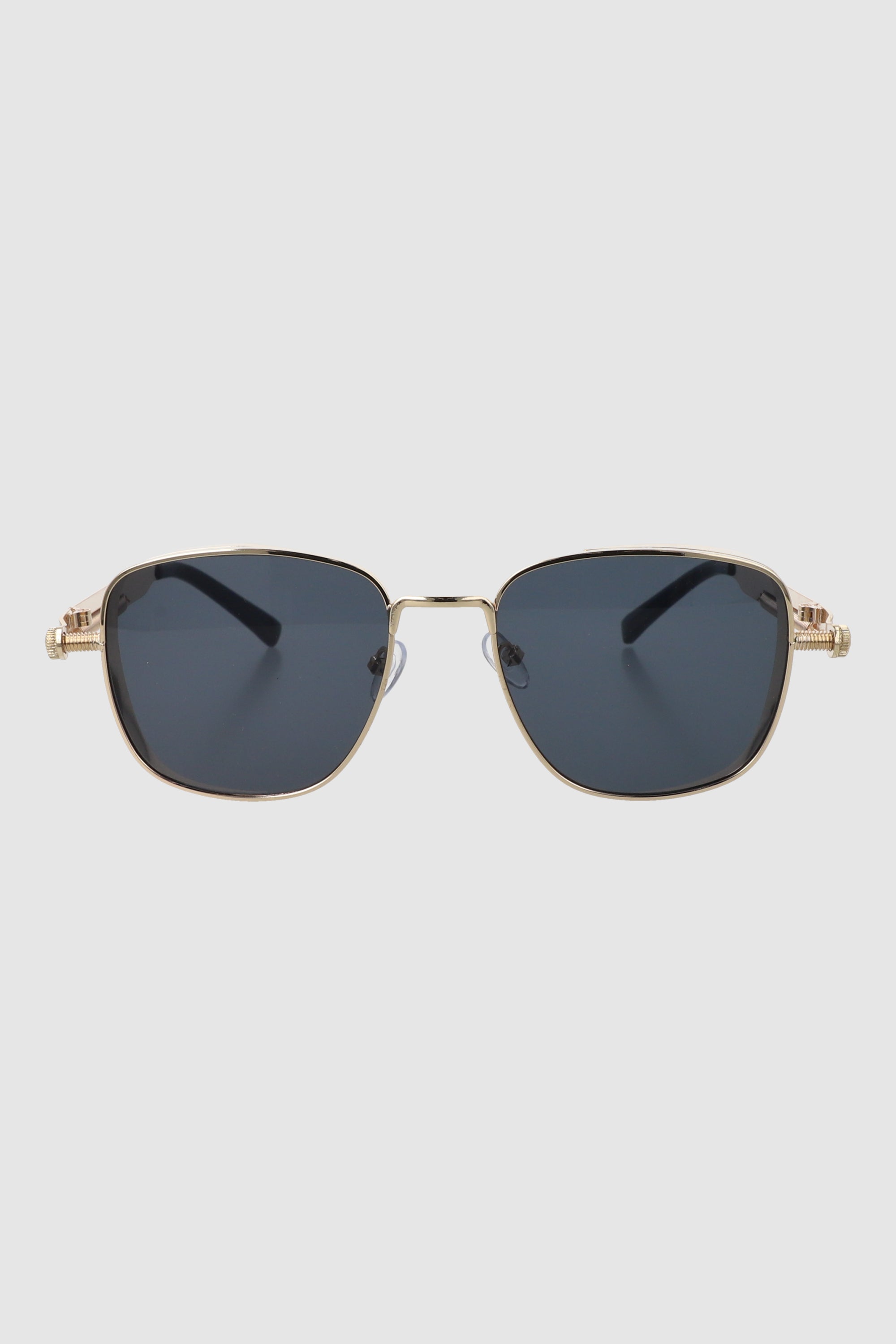 Lentes cuadrados armazón ancho metal ORO