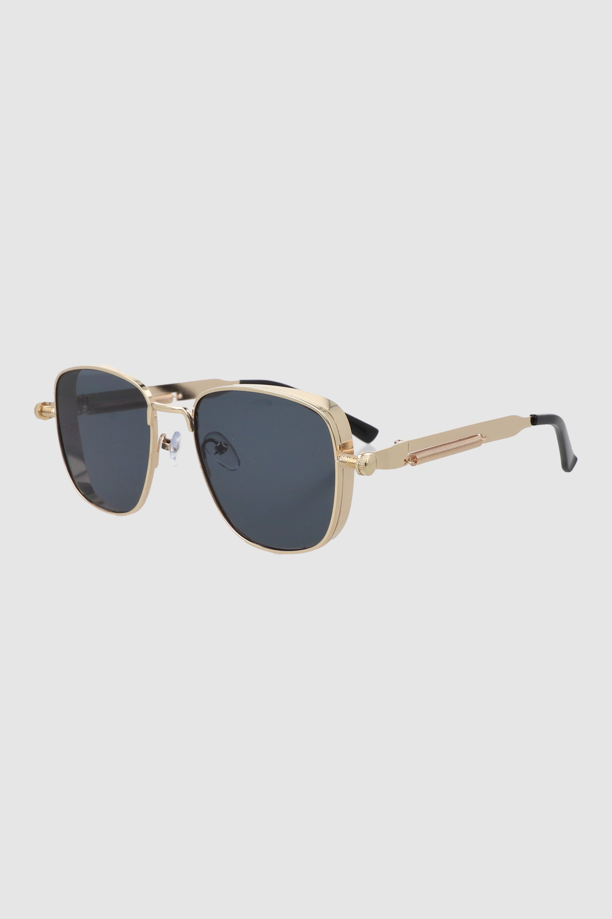 Lentes cuadrados armazón ancho metal ORO
