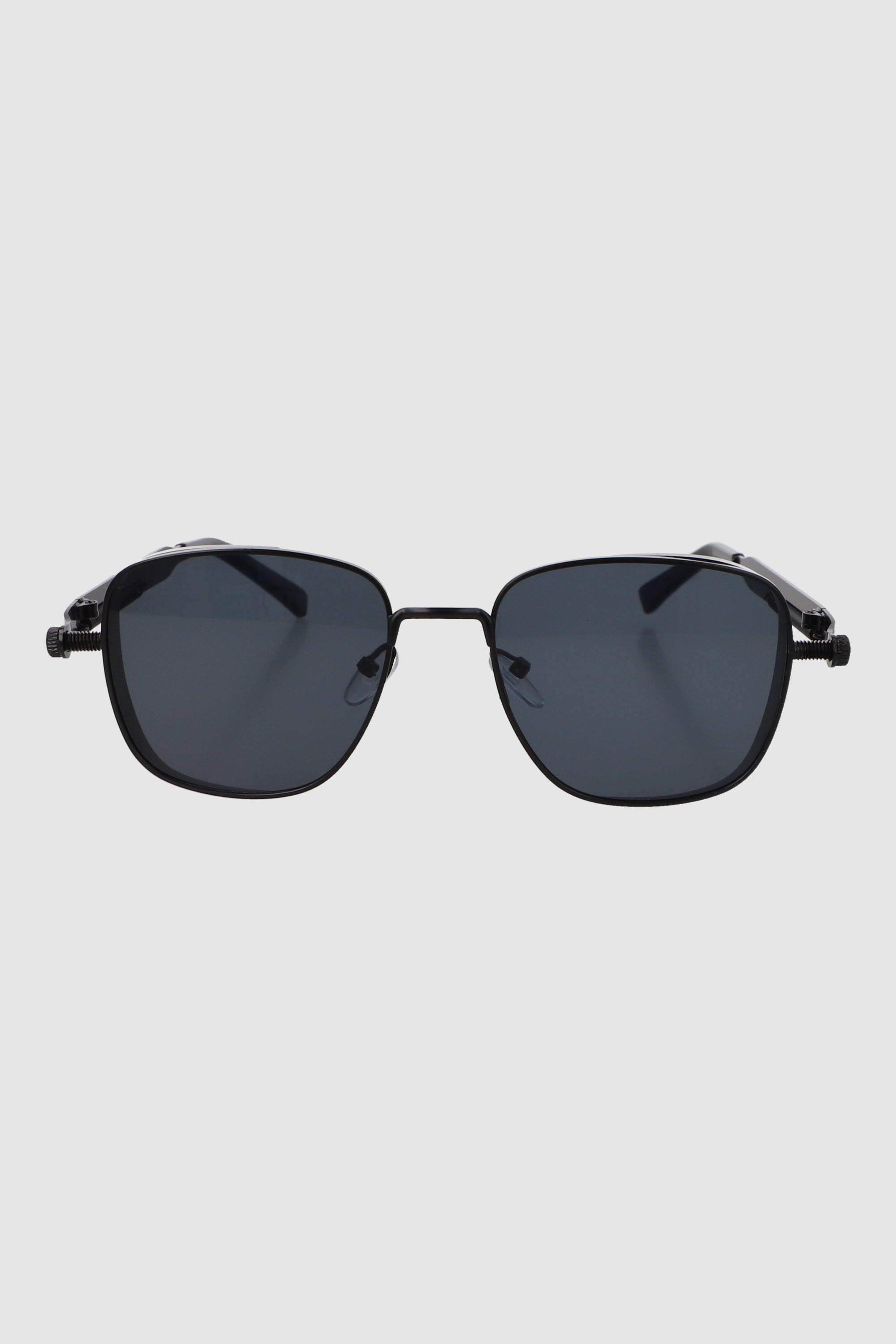 Lentes cuadrados armazón ancho metal NEGRO
