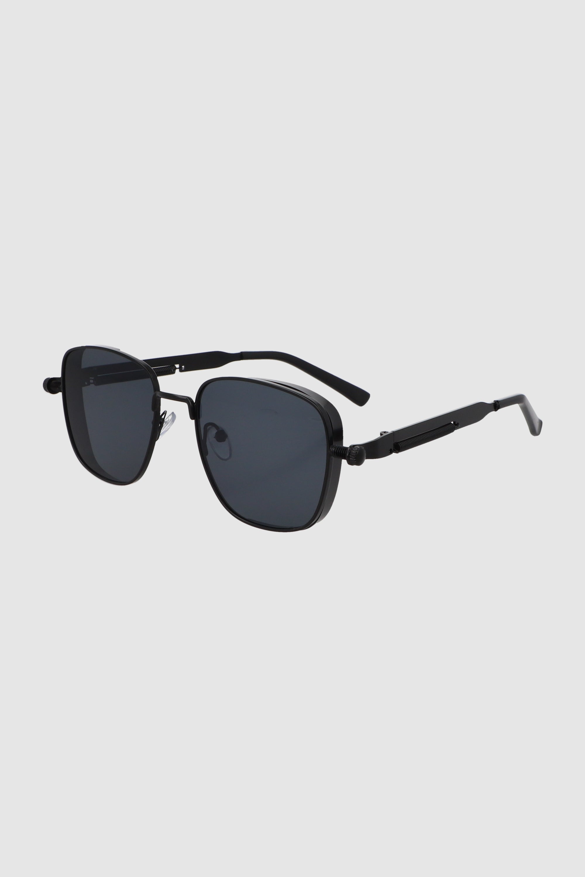 Lentes cuadrados armazón ancho metal NEGRO