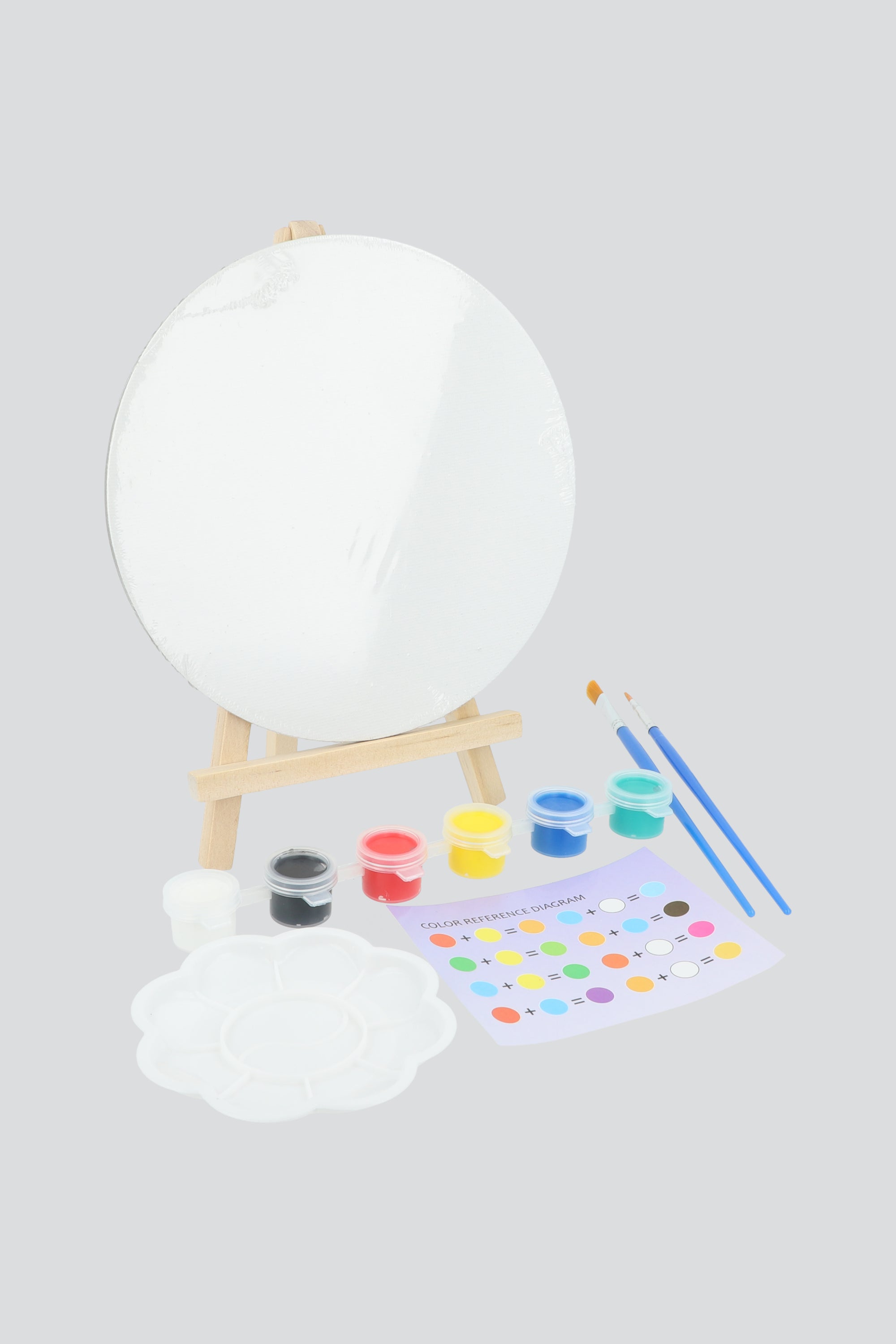Set diy caballete lienzo redondo MULTICOLOR