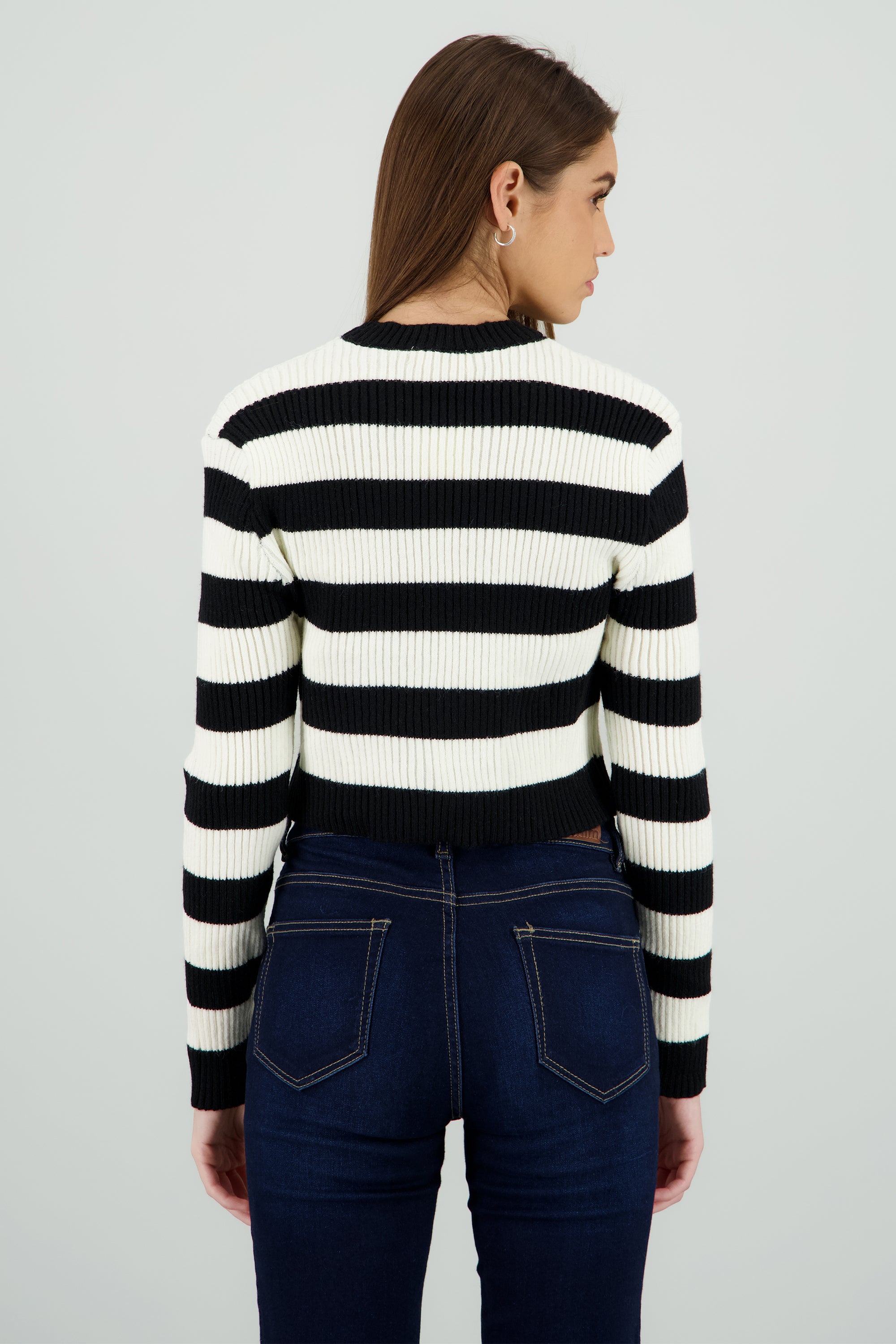 Sueter corto rayas NEGRO BLANCO
