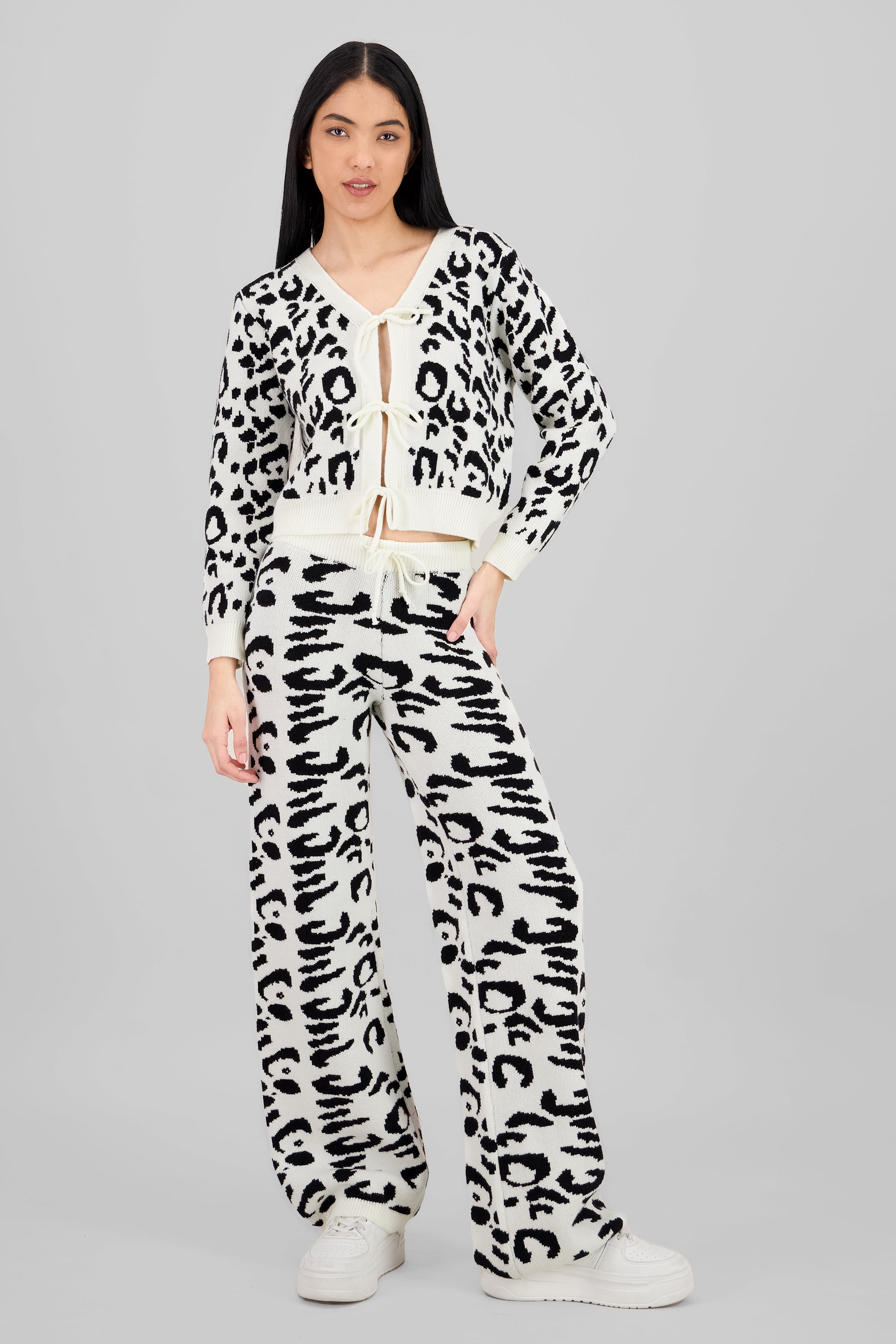 Pantalon de tejido NEGRO BLANCO