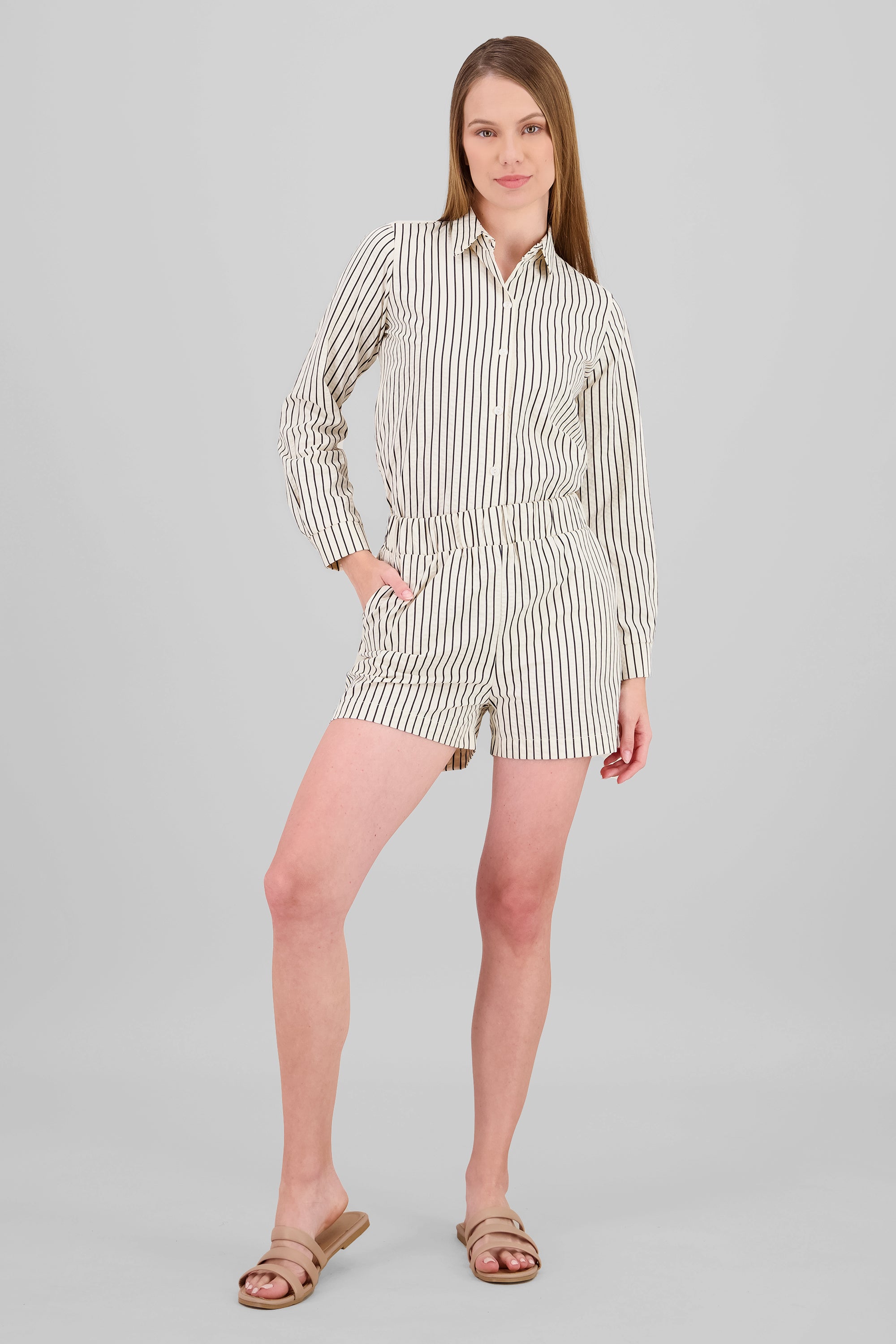 Short boxer estampado rayas textura BLANCO COMBO
