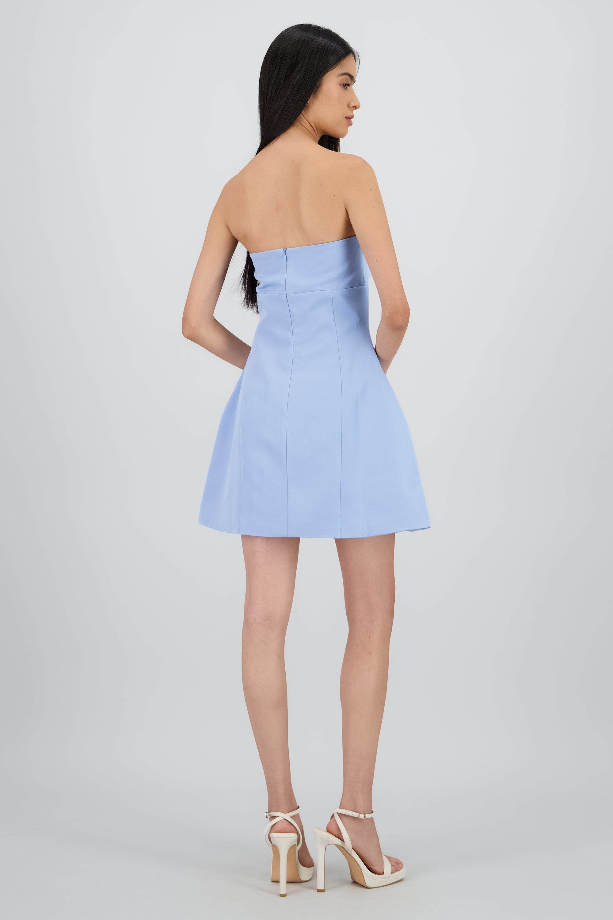 Vestido mini detalle flores Hypsters AZUL PASTEL