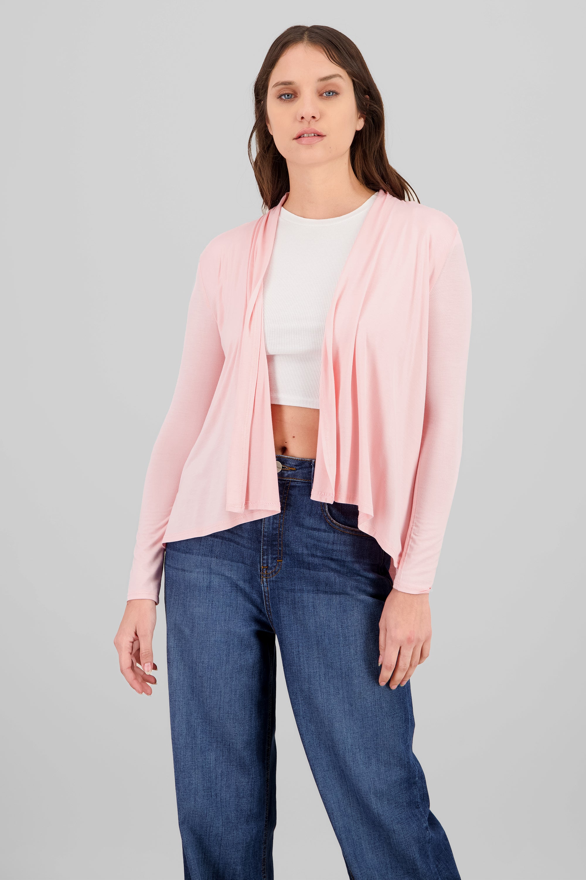 Cárdigan liso ROSA PASTEL