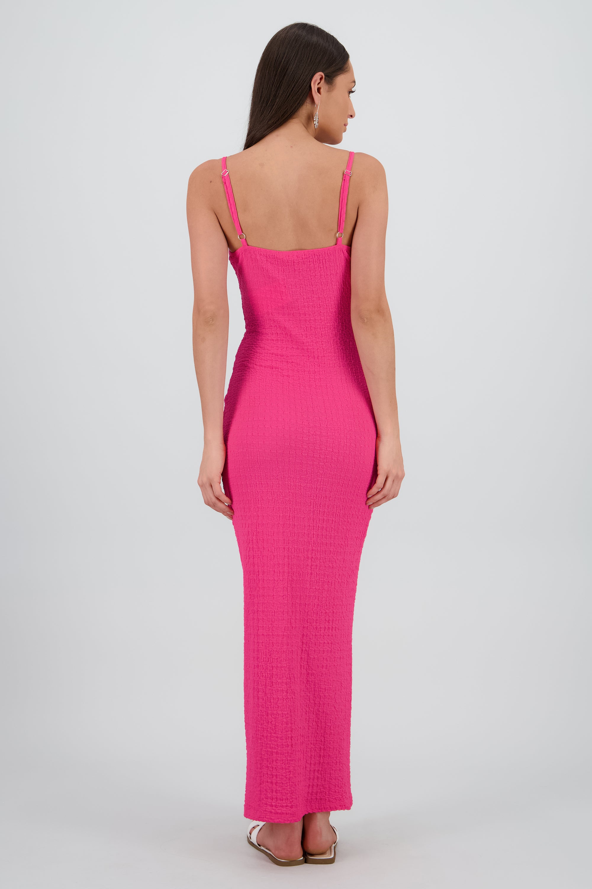 Vestido maxi texturas tirantes aro FIUSHA