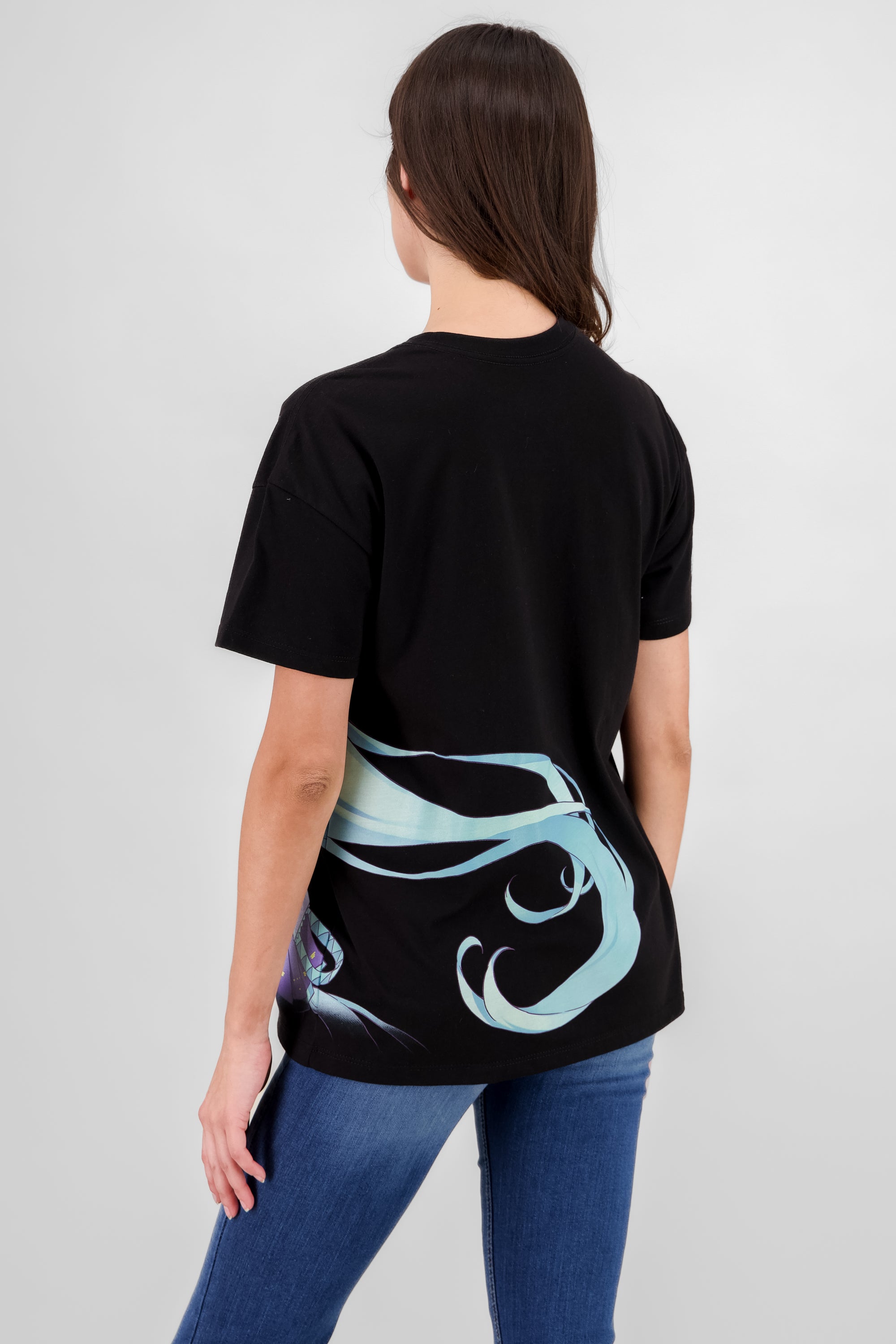Playera Miku frente espalda NEGRO