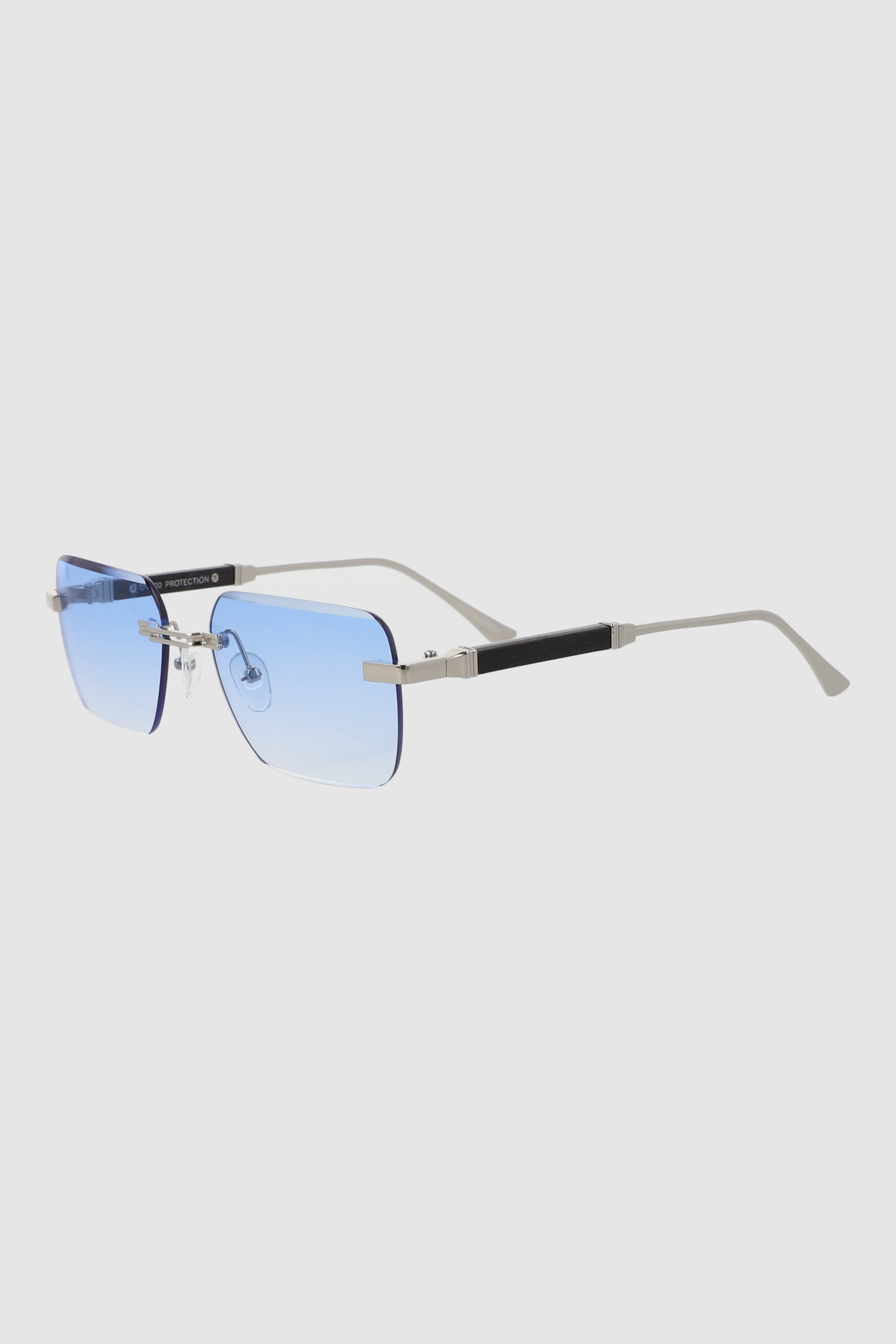 Lentes rectangulo rimless metal PLATA