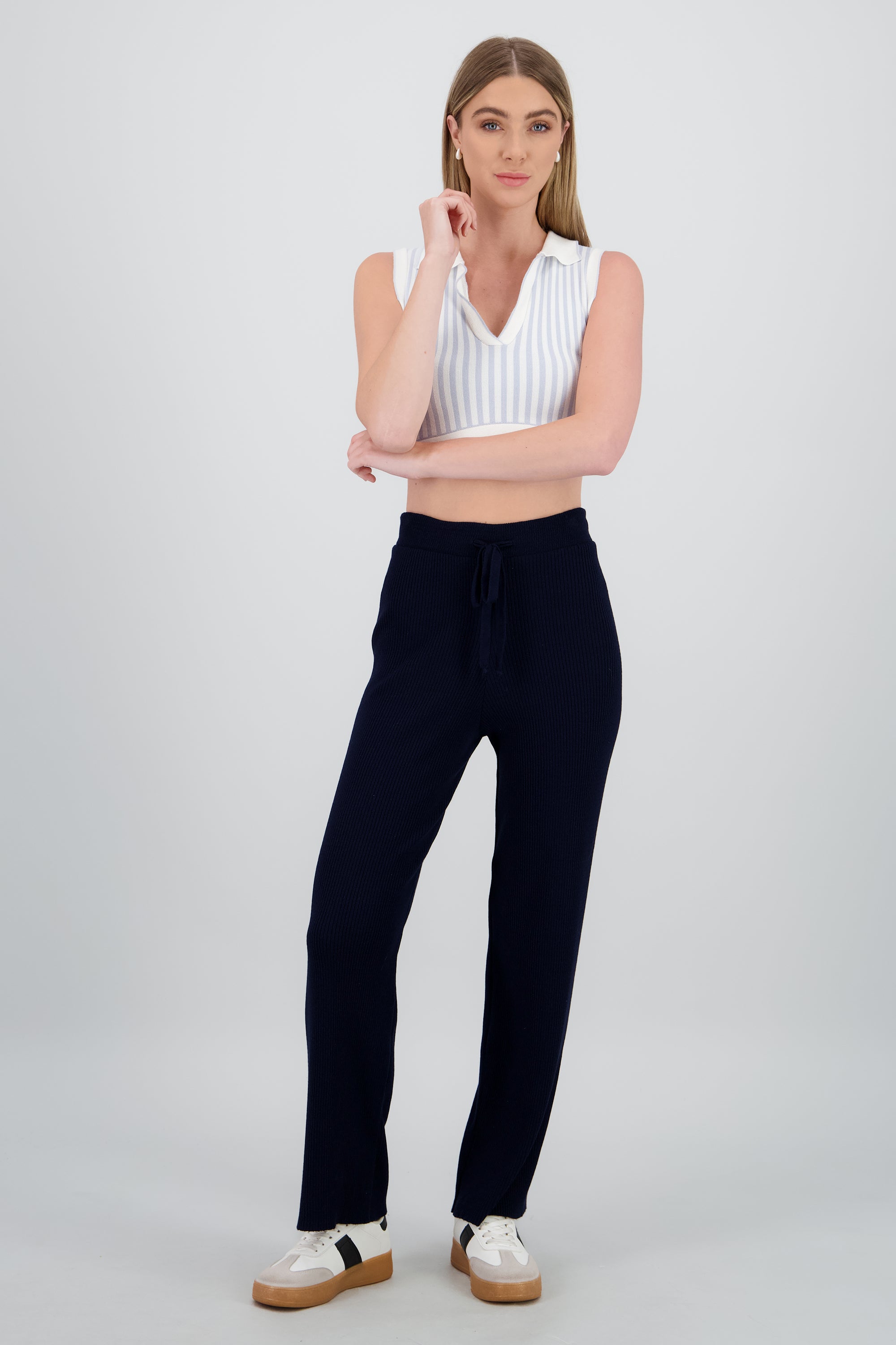 Pantalon tejido suave MARINO