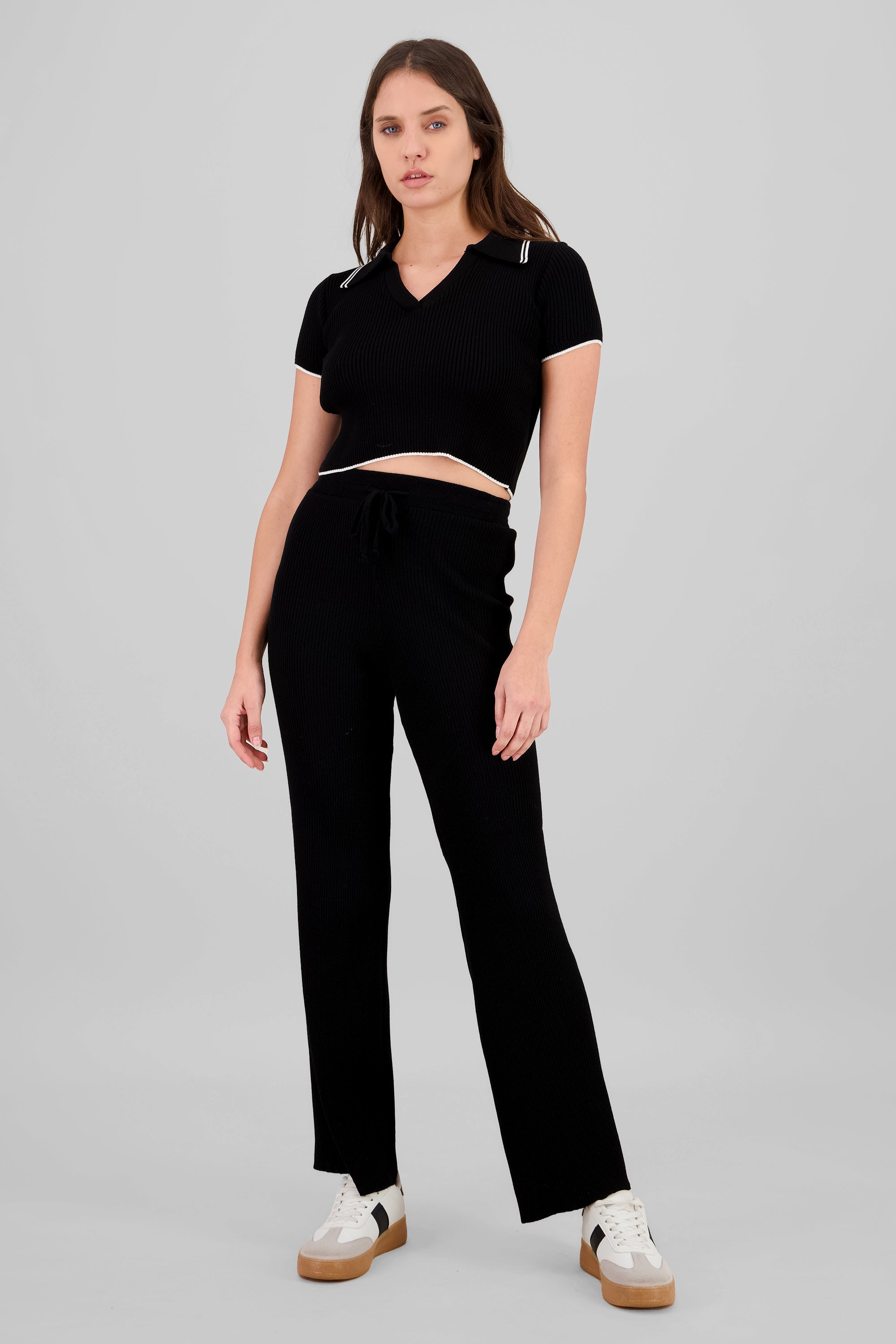 Pantalon tejido suave NEGRO