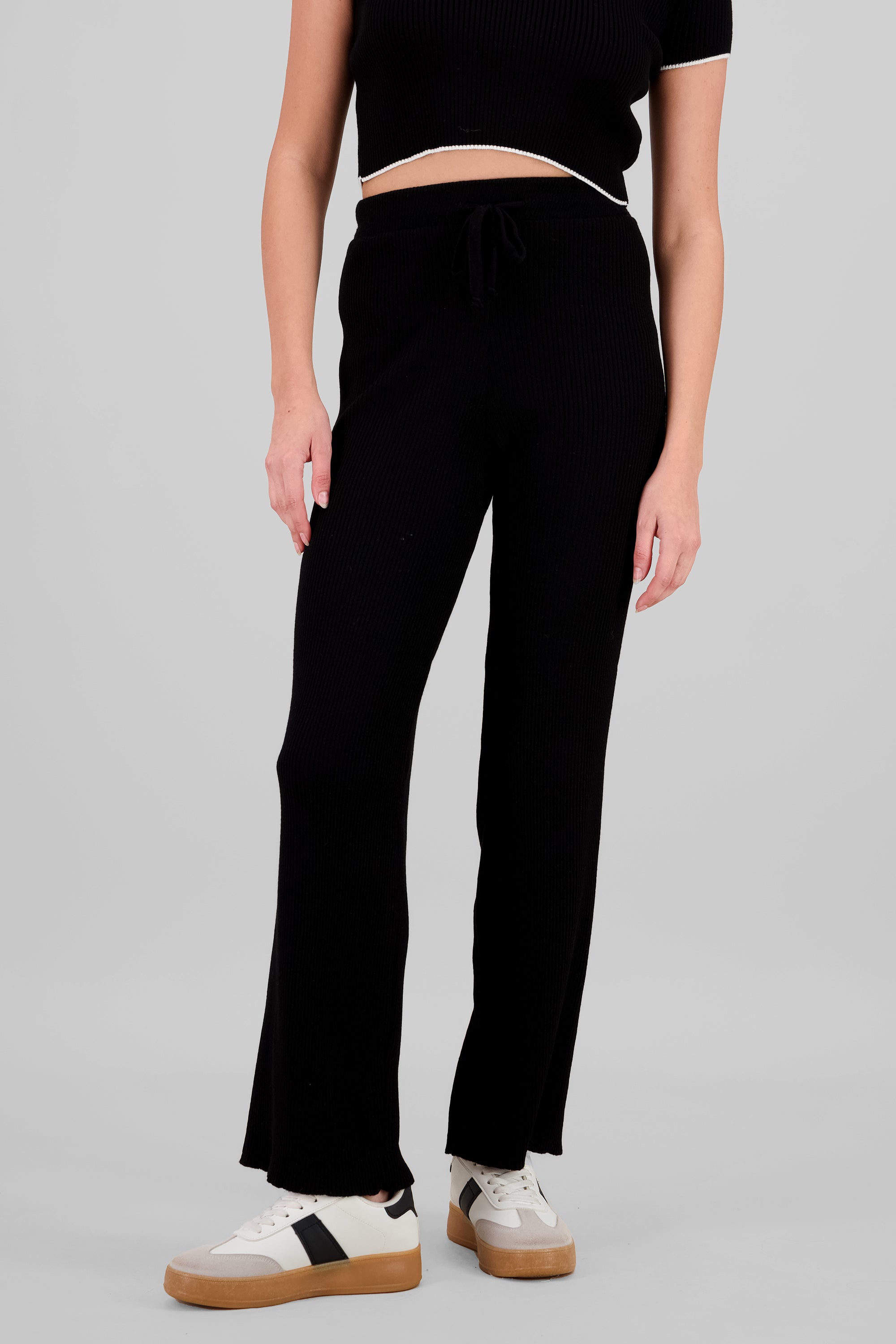 Pantalon tejido suave NEGRO