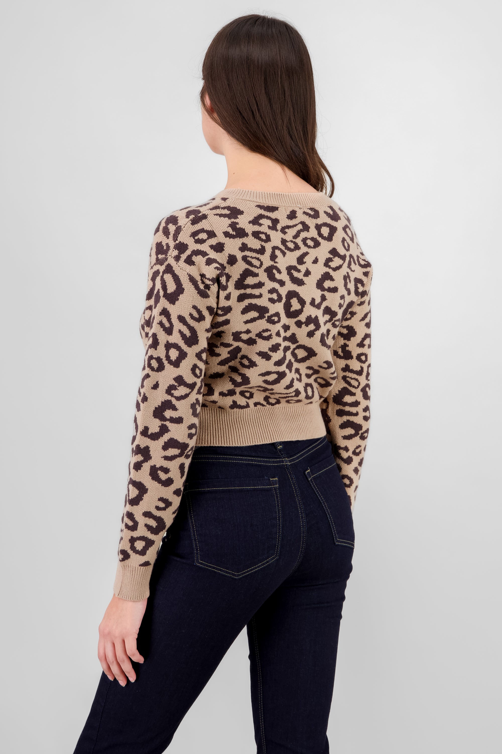 Cardigan tejido leopardo CAFE COMBO