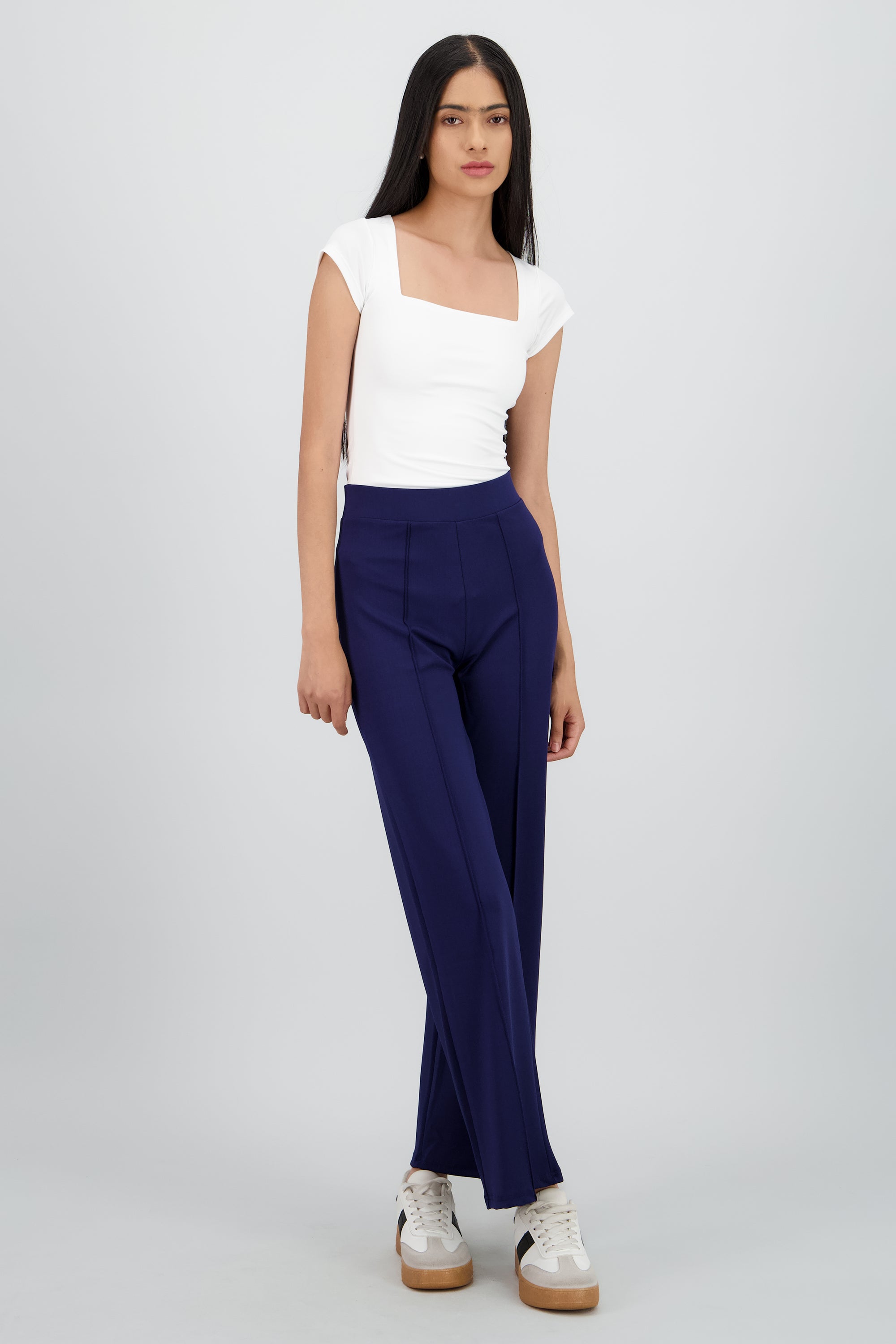 Pantalon recto costuras MARINO