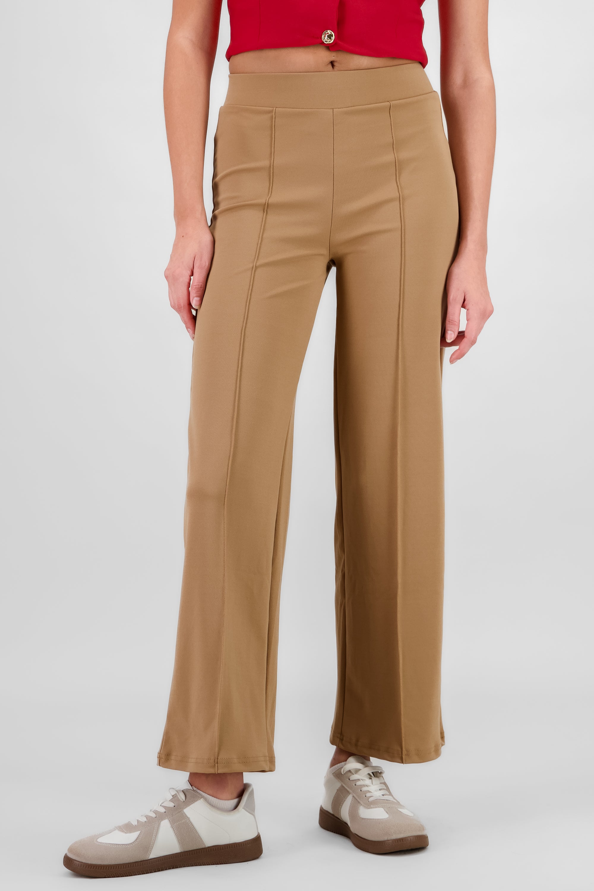 Pantalon recto costuras CAMELLO