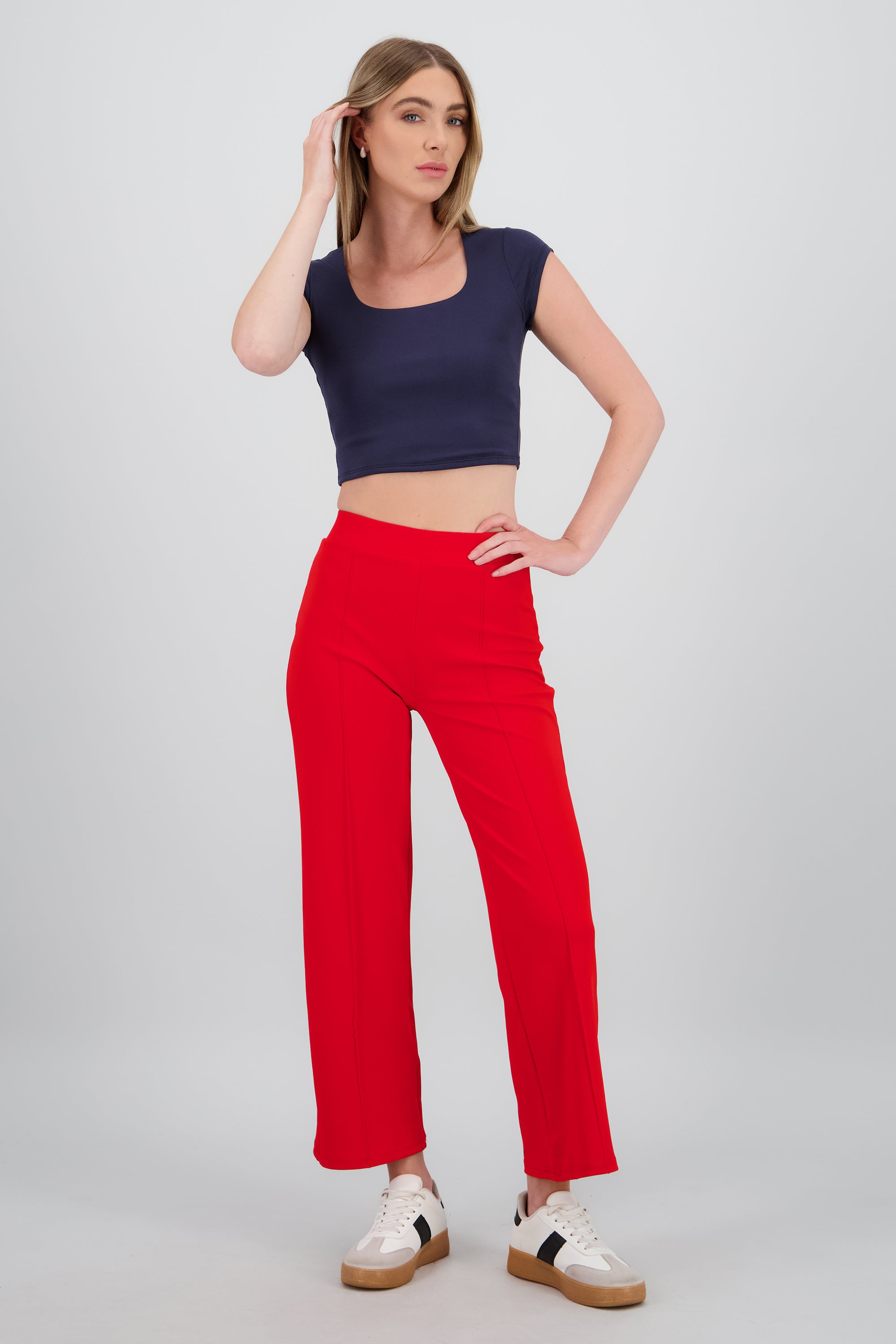 Pantalon recto costuras ROJO