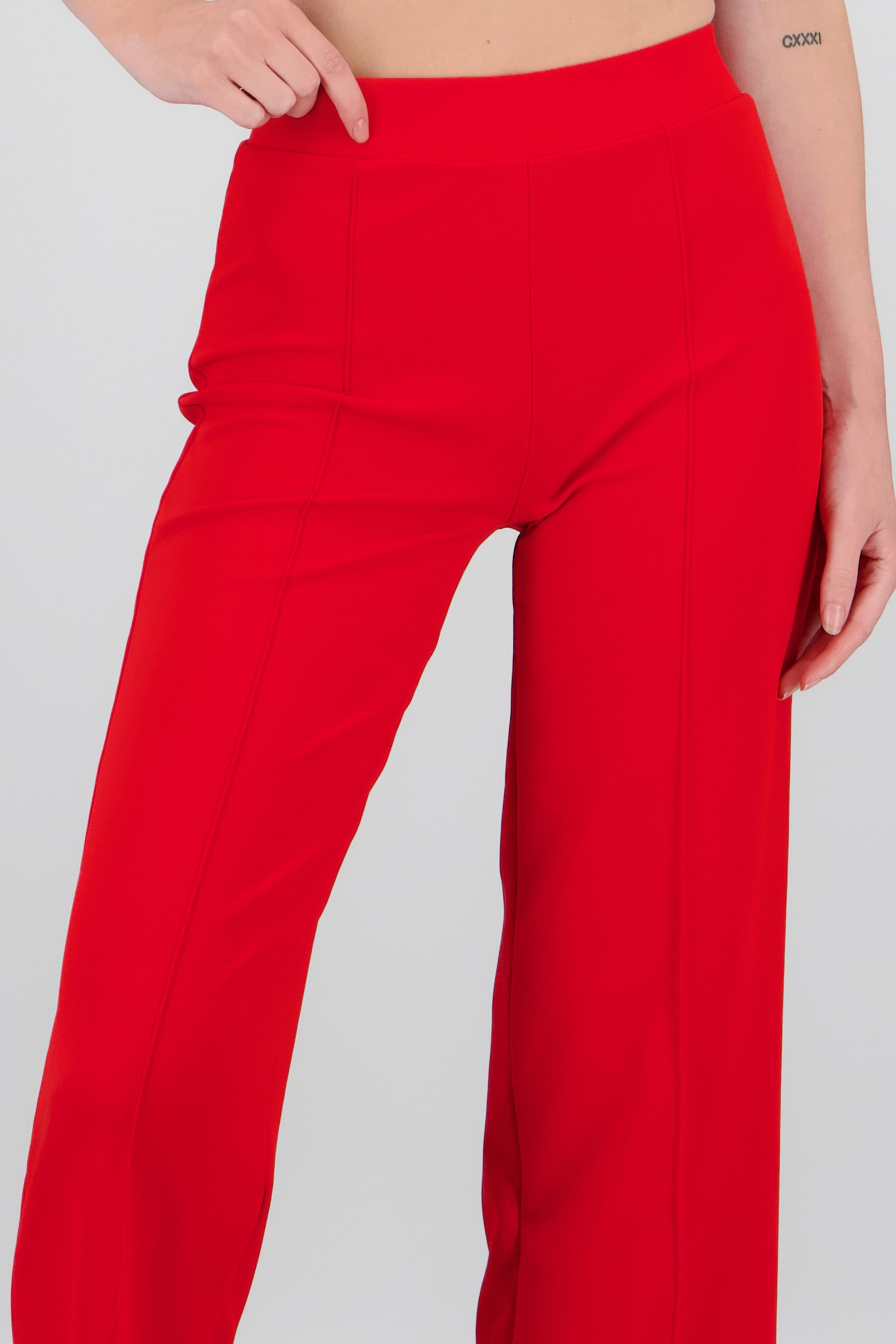 Pantalon recto costuras ROJO