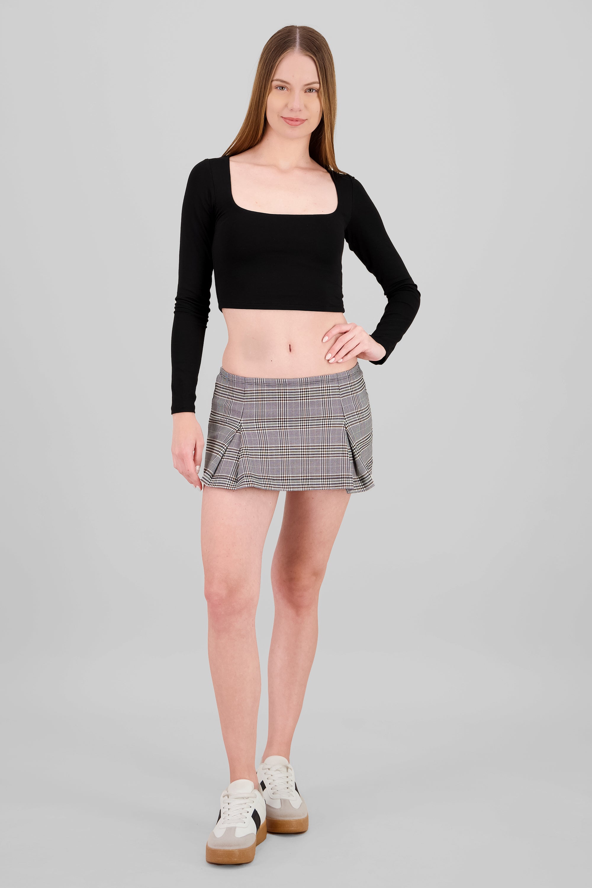 Falda Short Cuadro NEGRO COMBO
