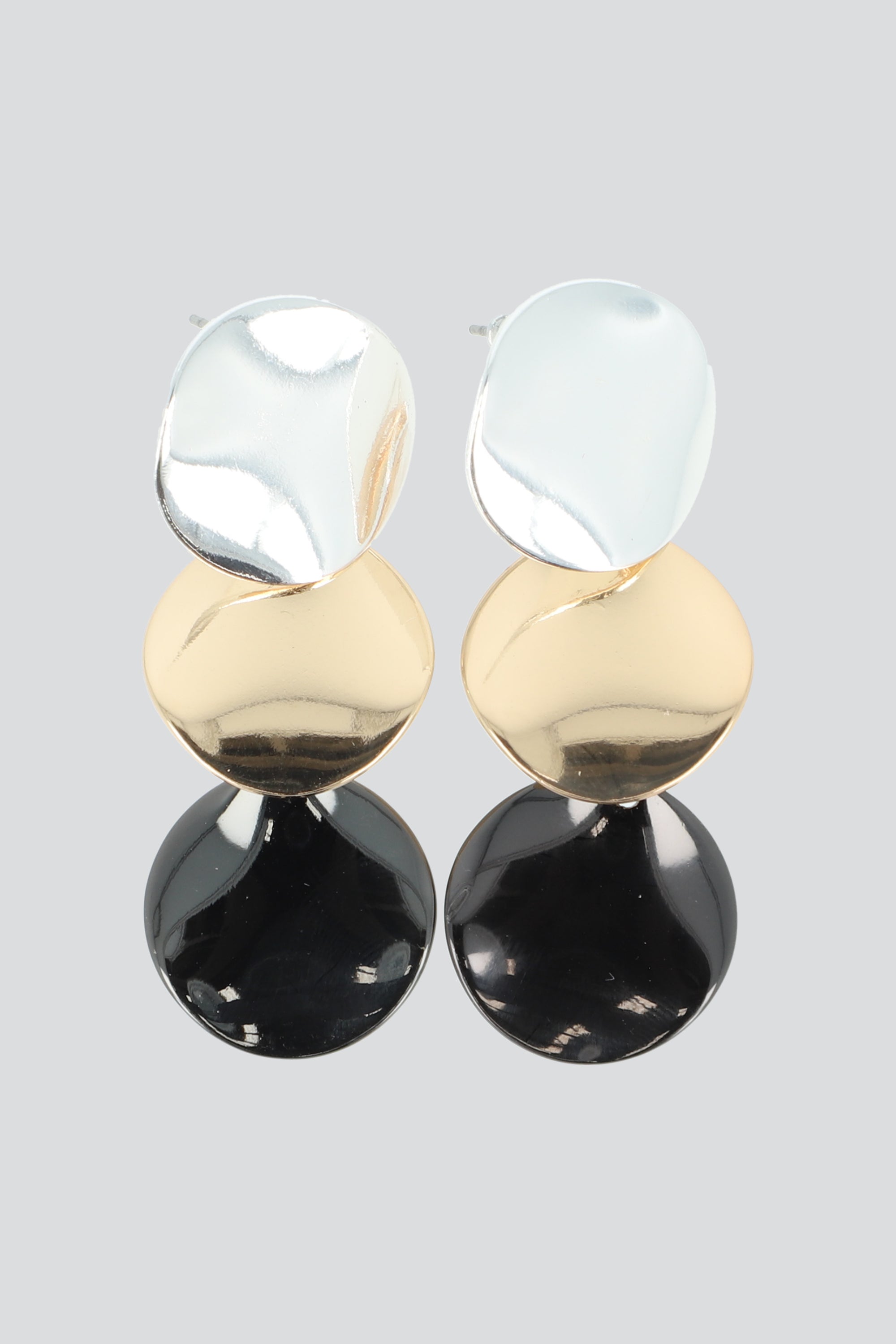 ARETES TRIPLE CIRCULO MIX ORO
